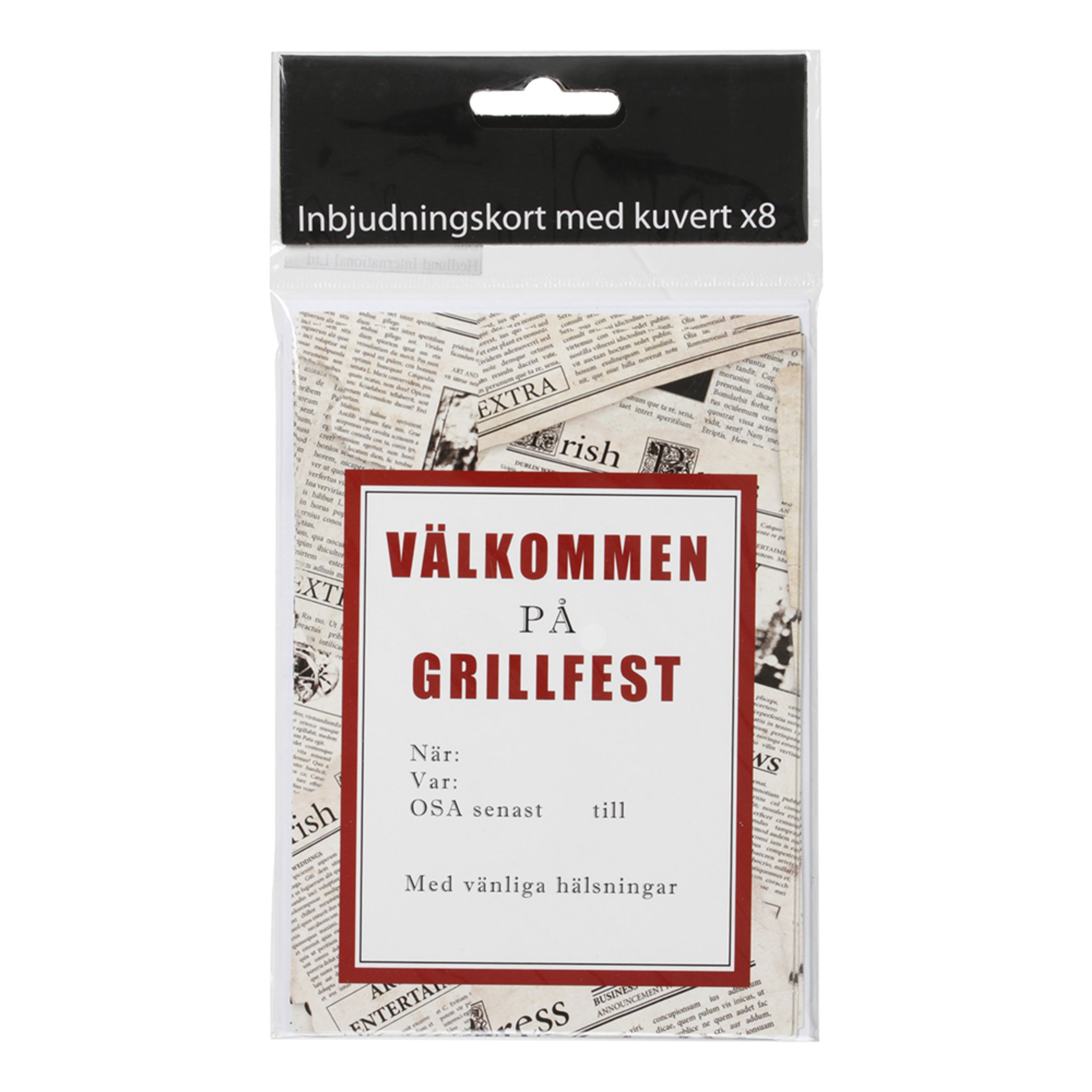 Inbjudningskort Grillfest - 8-pack