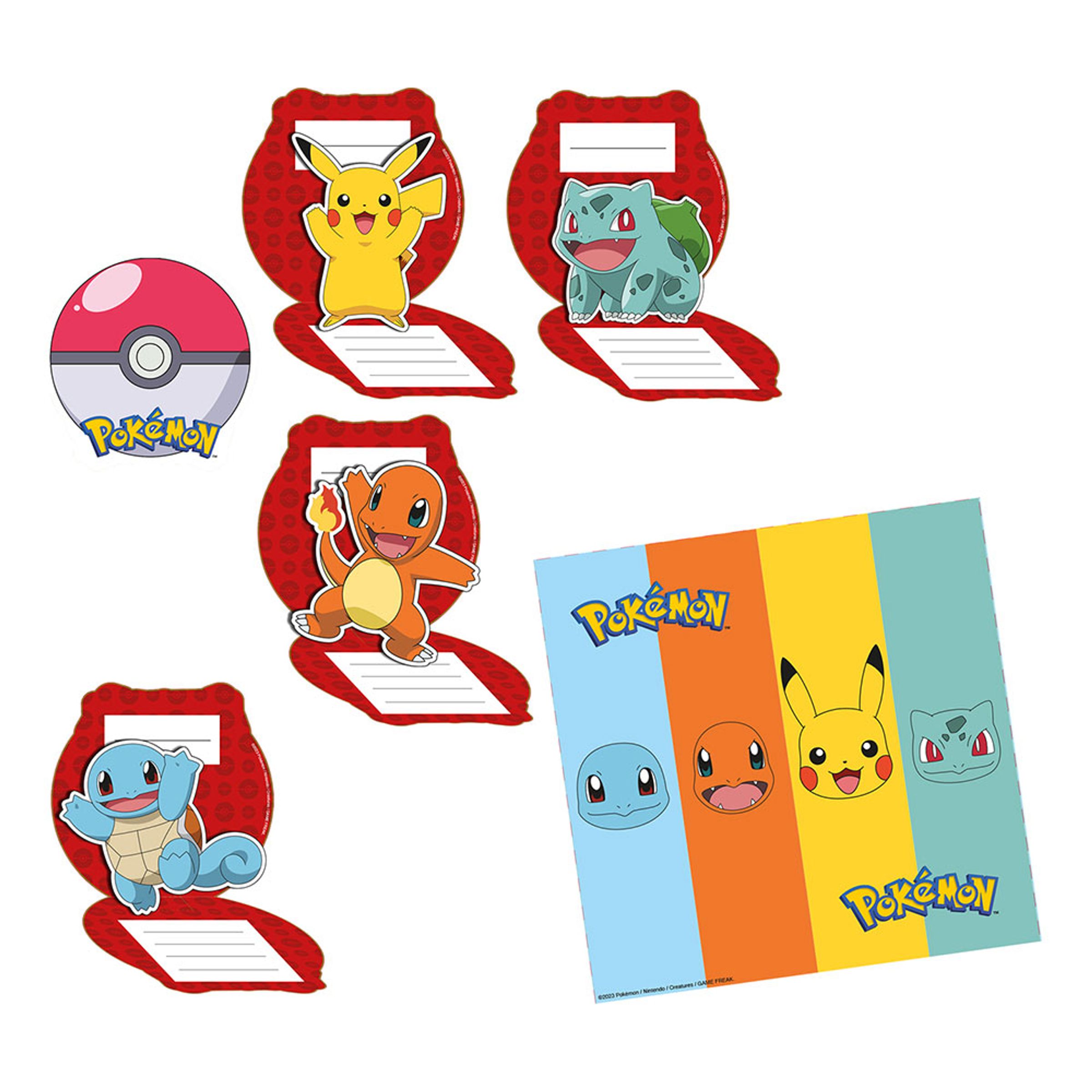 Inbjudningskort Pokémon - 8-pack