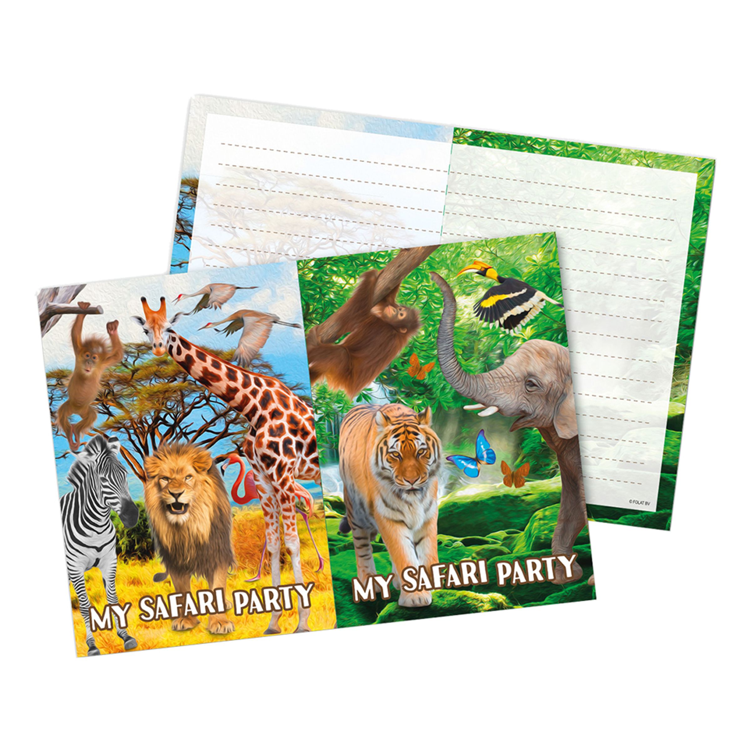 Läs mer om Inbjudningskort Safari Party - 8-pack