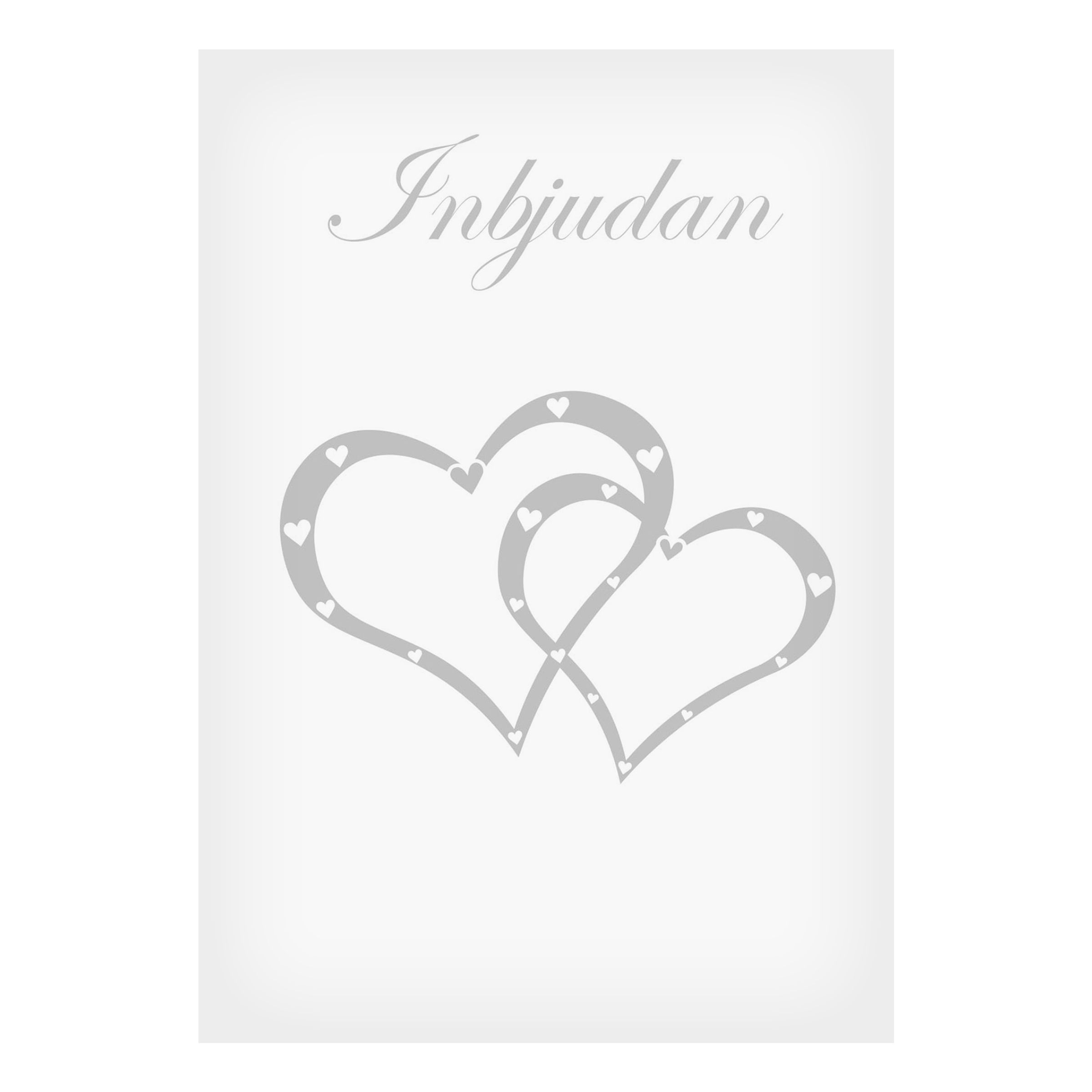 Inbjudningskort Silverhjärtan - 6-pack | Hem - Festartiklar - Hälsningskort - Inbjudningskort | Pryloteket