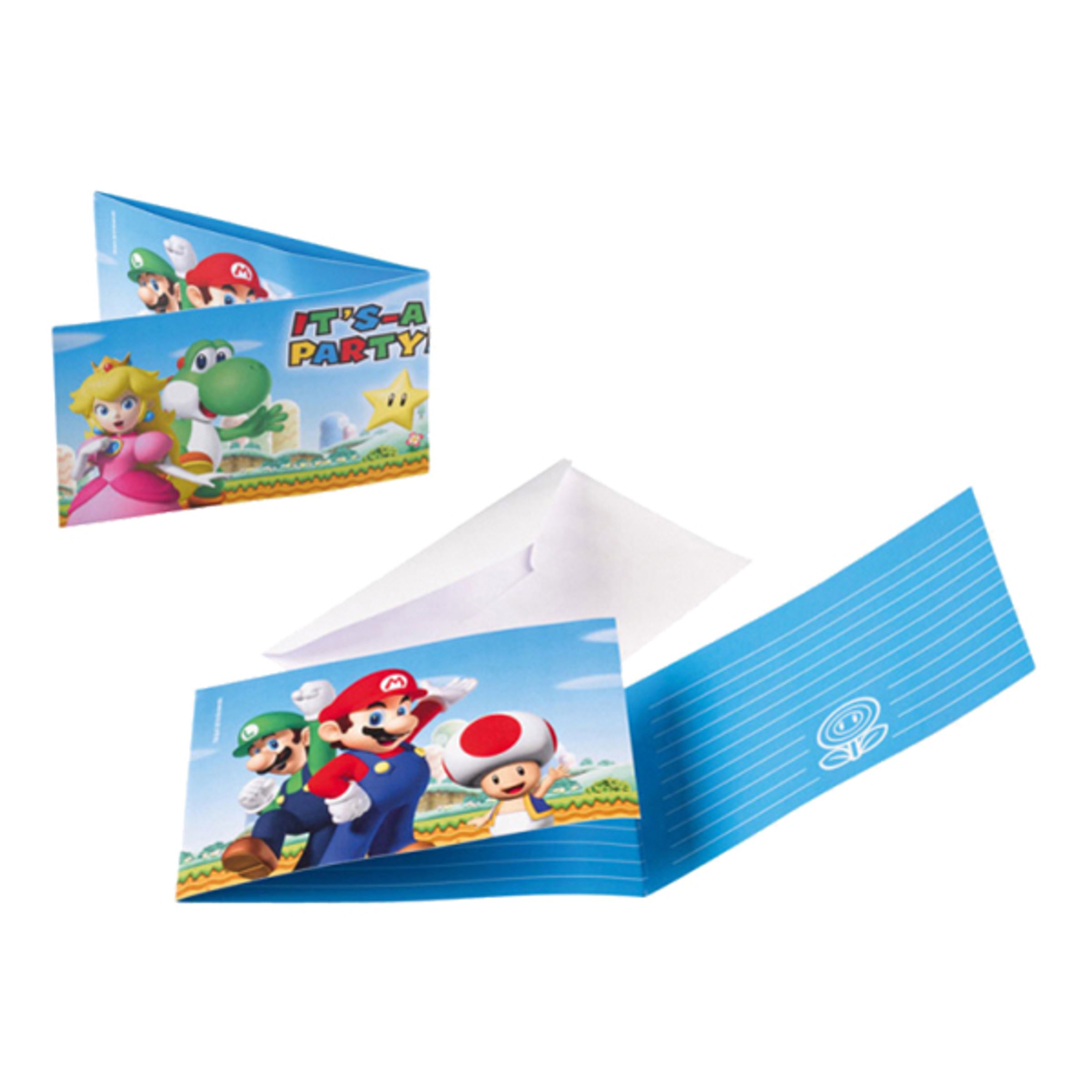 Läs mer om Inbjudningskort Super Mario - 8-pack