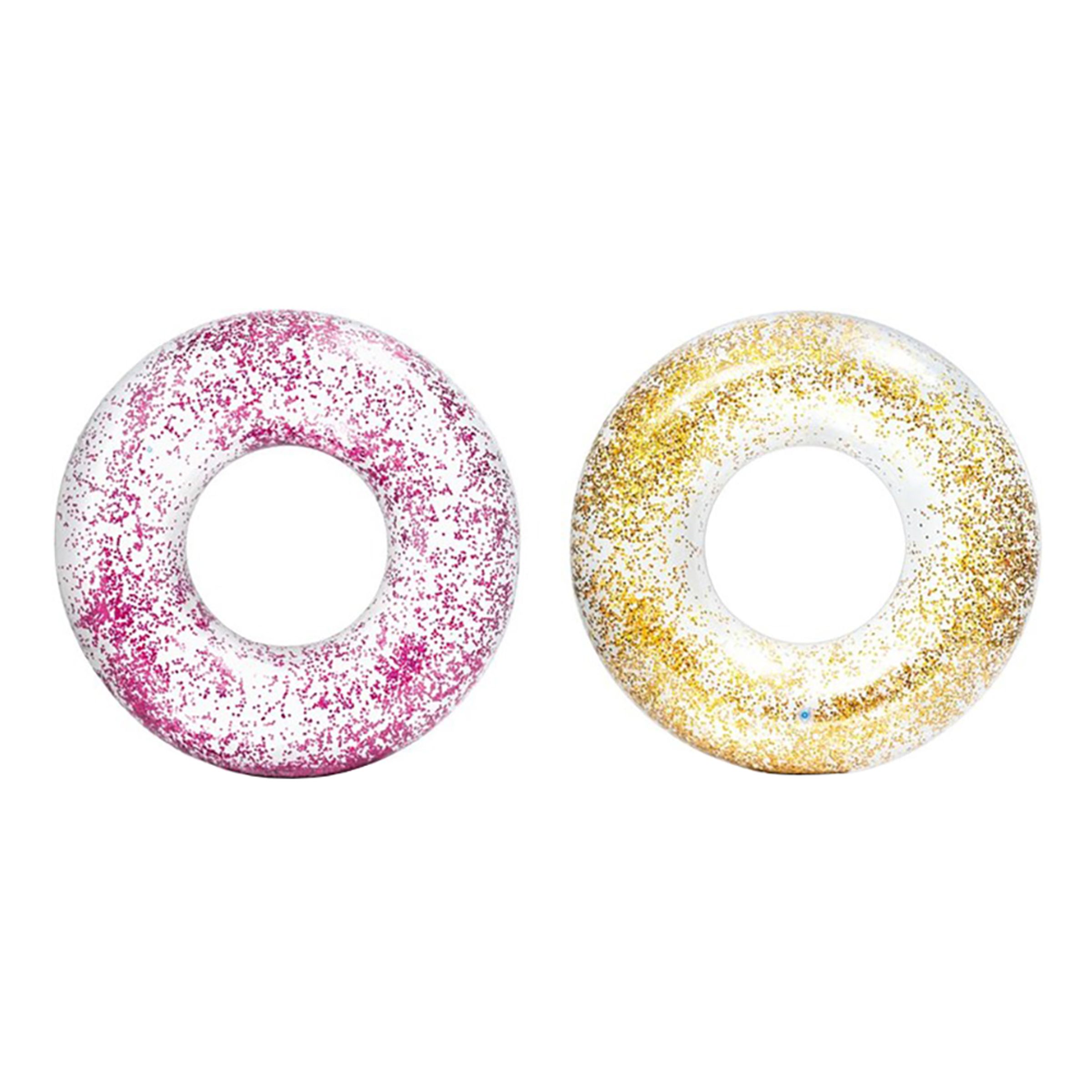 Intex Transparent Glitter Badring - Rosa