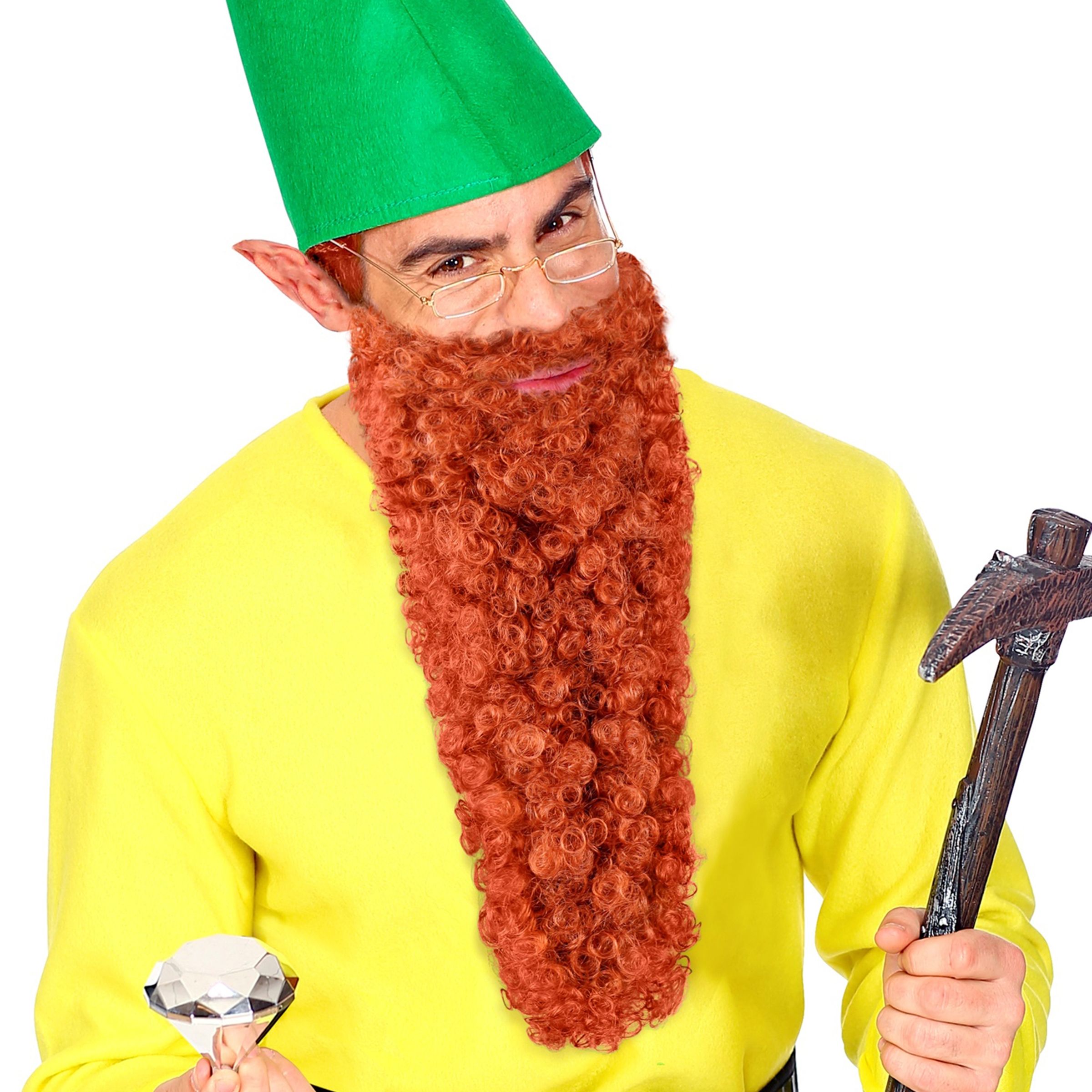 Jätteskägg med Mustasch - Röd