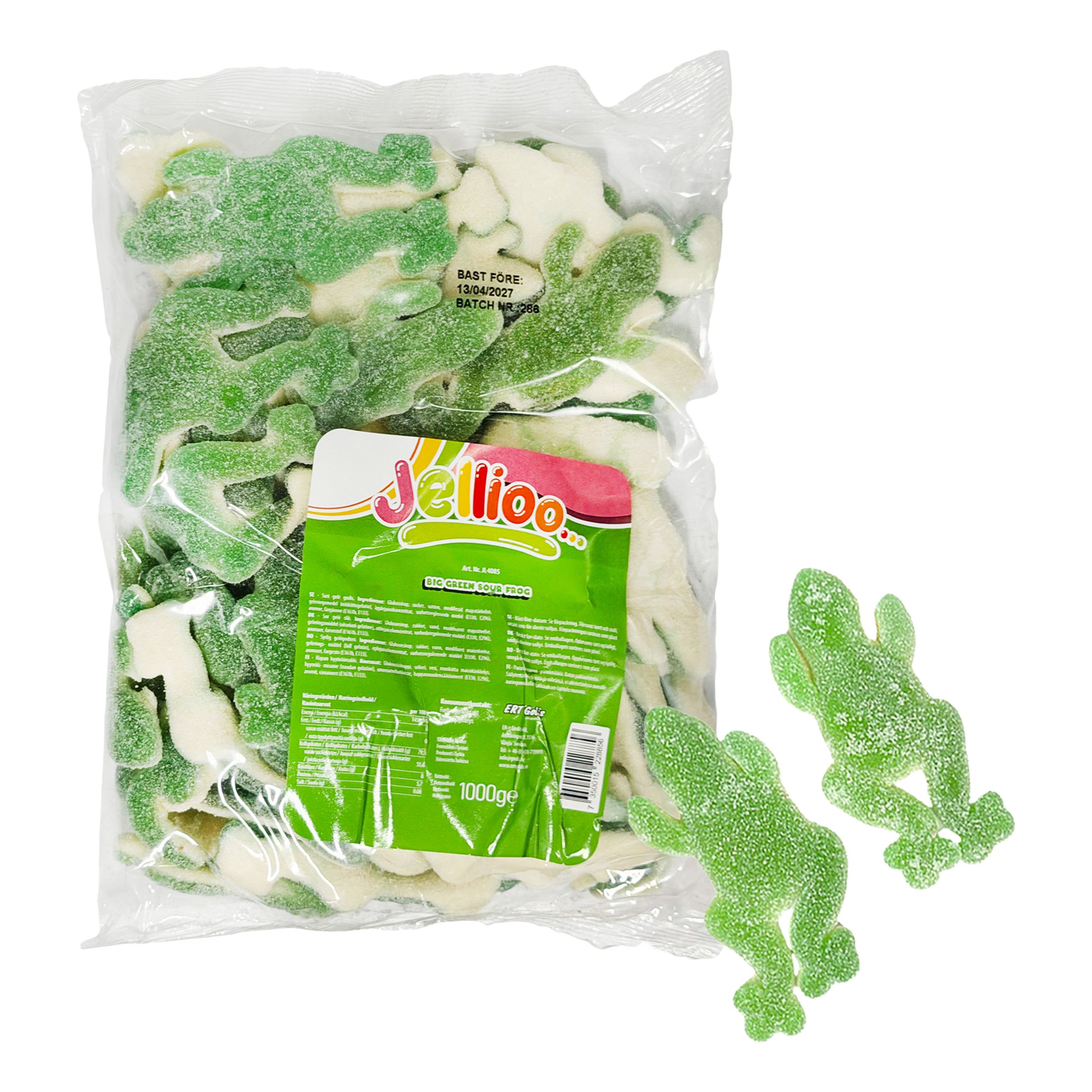 Jellioo Big Green Sour Frog Økonomipakke - 1 kg