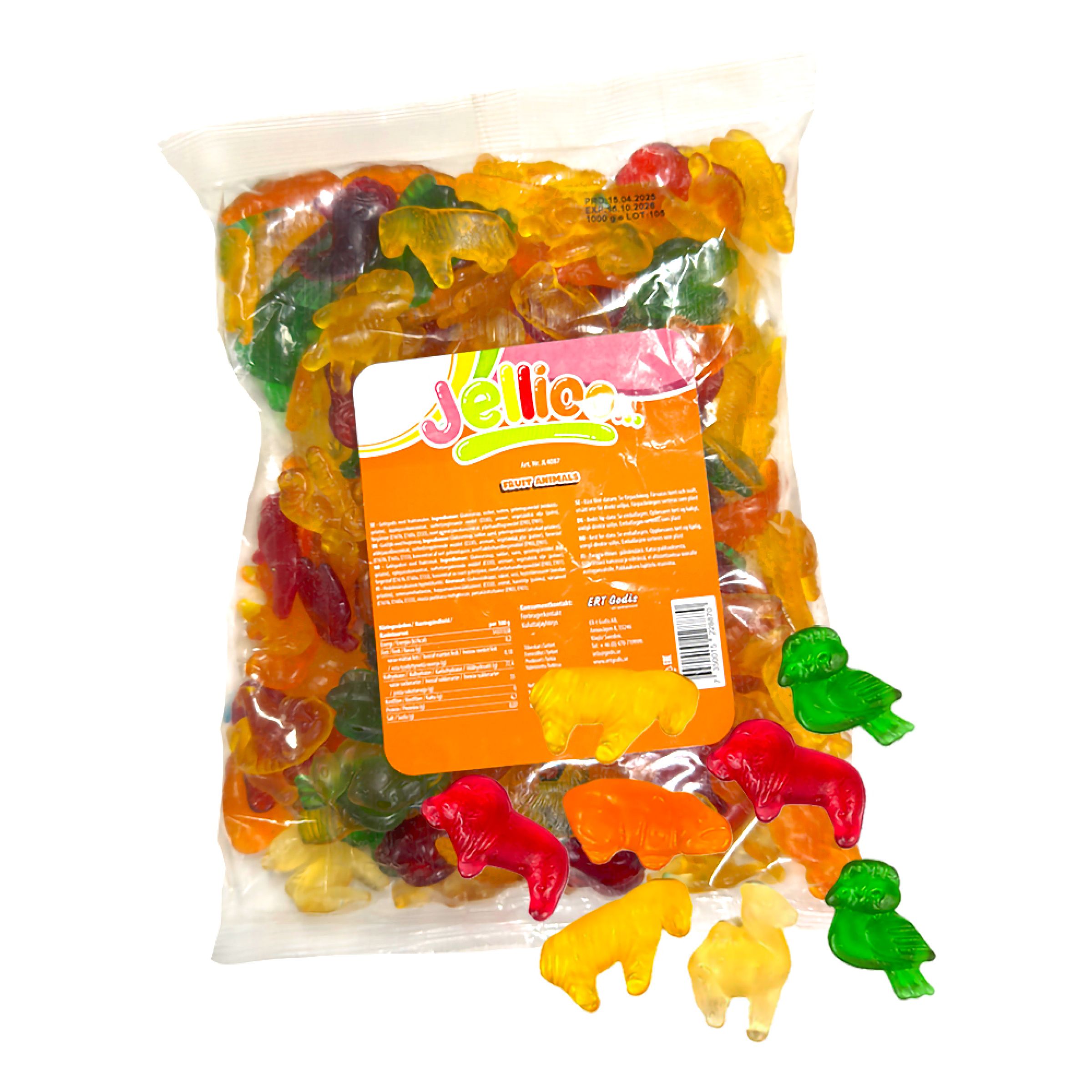Jellioo Fruit Animals Storpack - 1 kg | Hem - Godis & Läsk - Godis - Gelégodis | Pryloteket