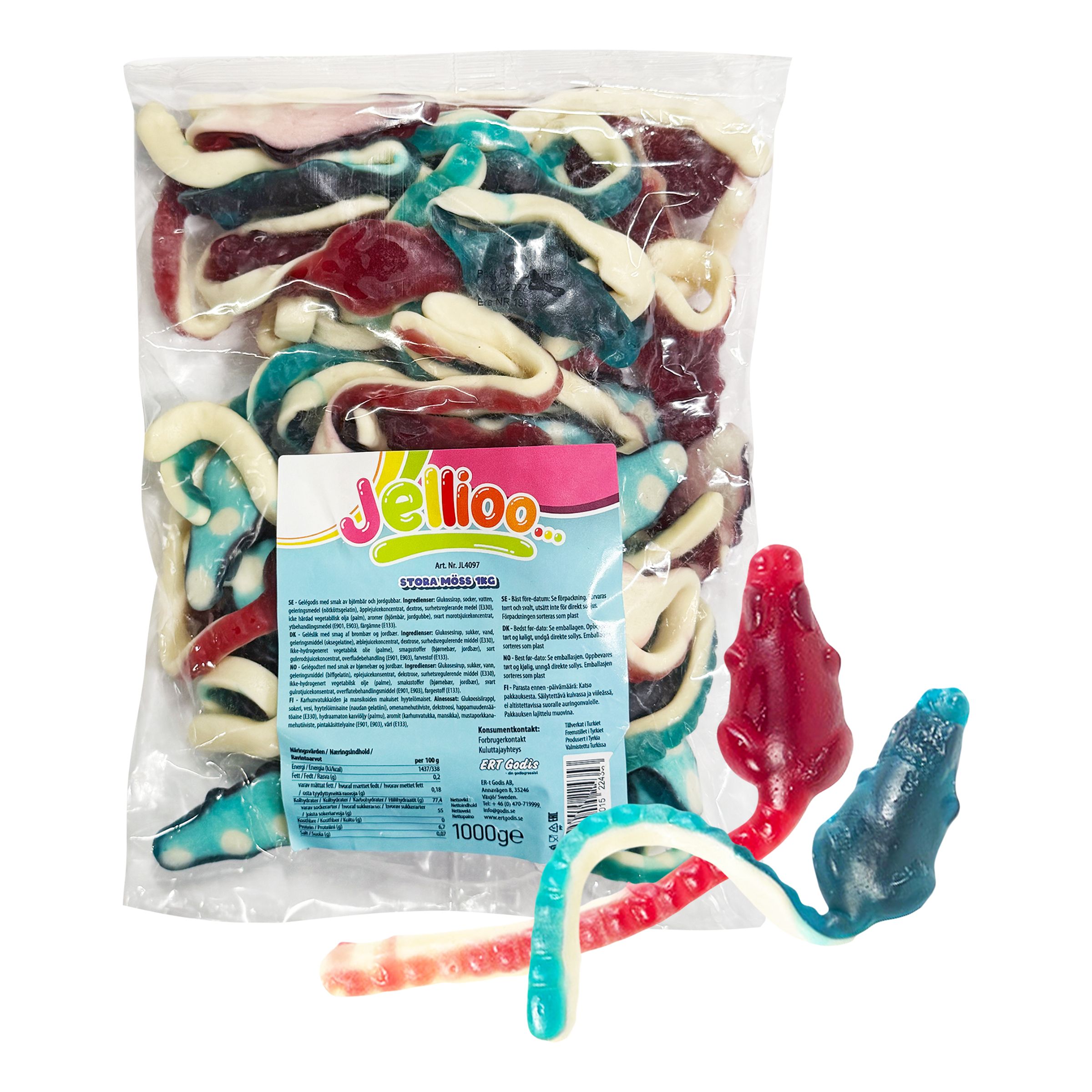 Jellioo Stora Möss Storpack - 1 kg | Hem - Godis & Läsk - Godis - Gelégodis | Party Outlet