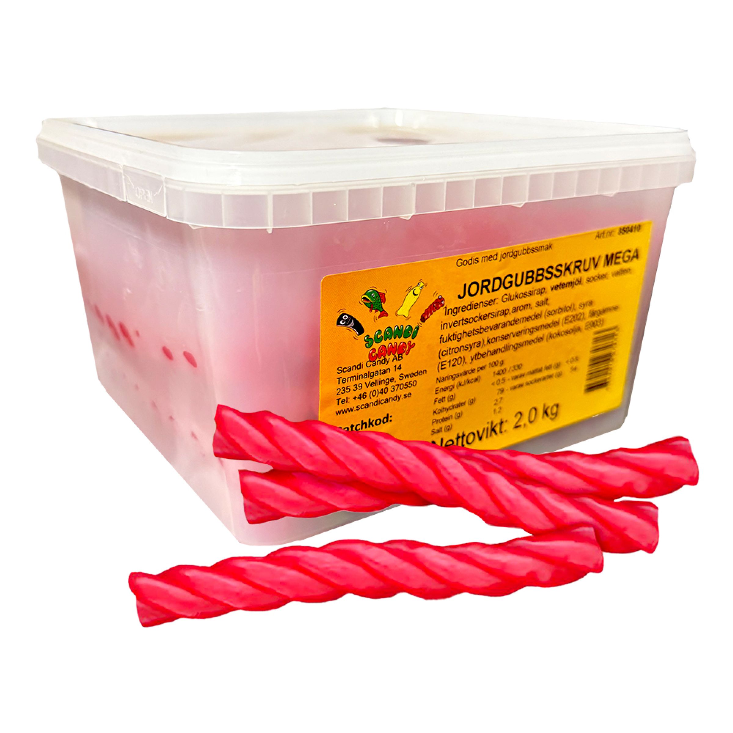 Jordgubbsskruv Mega Storpack - 2 kg | Hem - Godis & Läsk - Godis - Retrogodis | Pryloteket