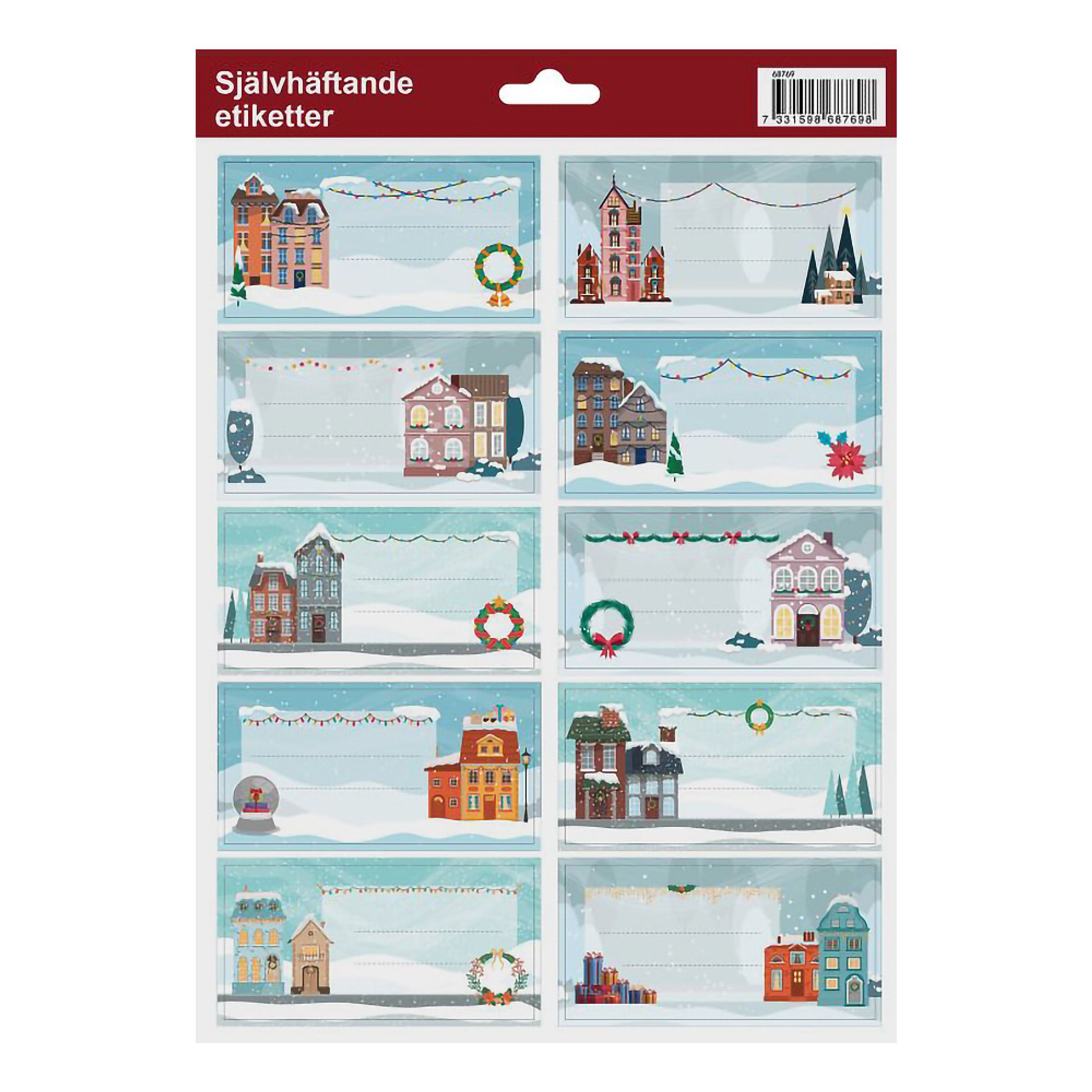 Juletiketter Vinterhus | Hem - Teman - Högtider - Jul | Pryloteket