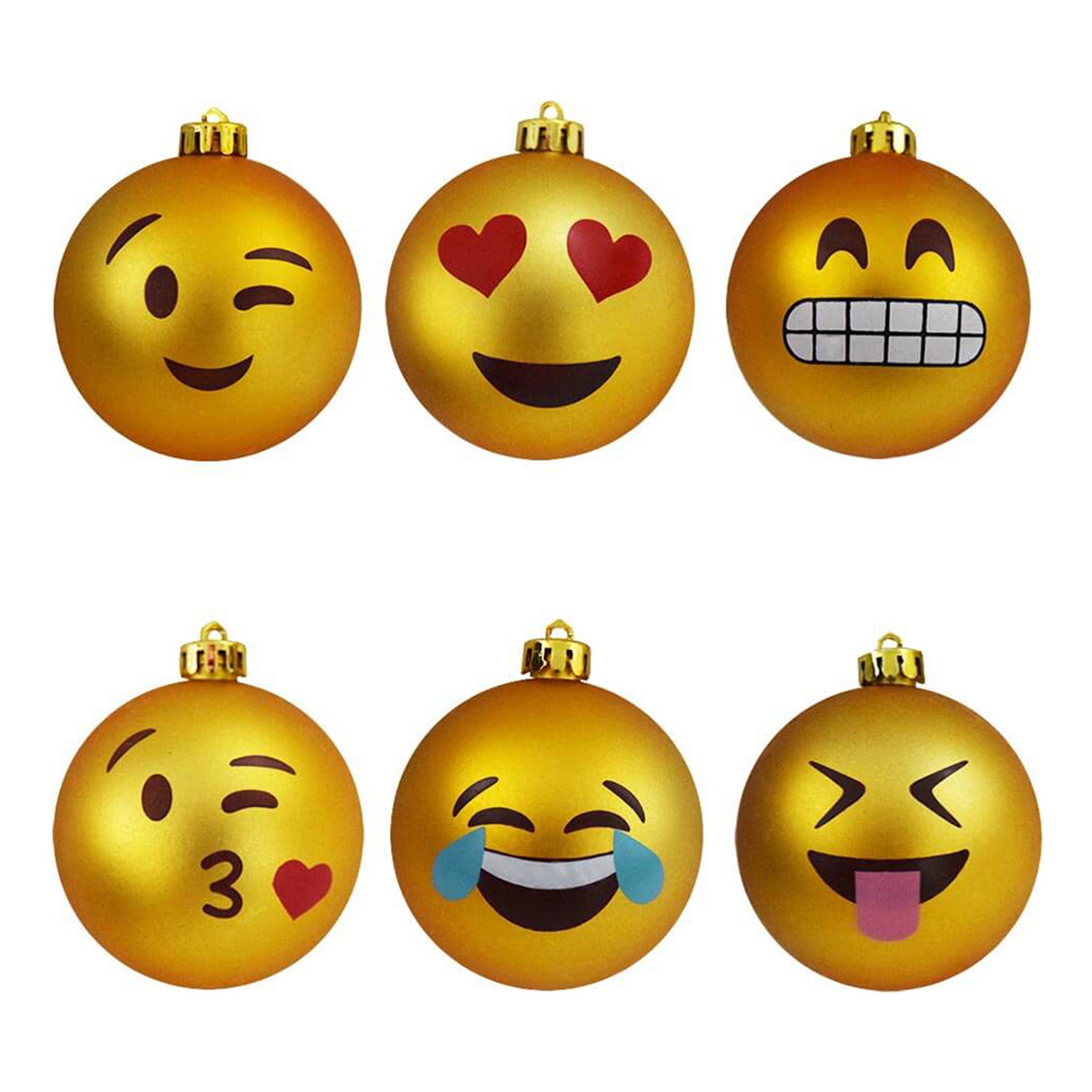 Julgranskulor Emoji - 6-pack