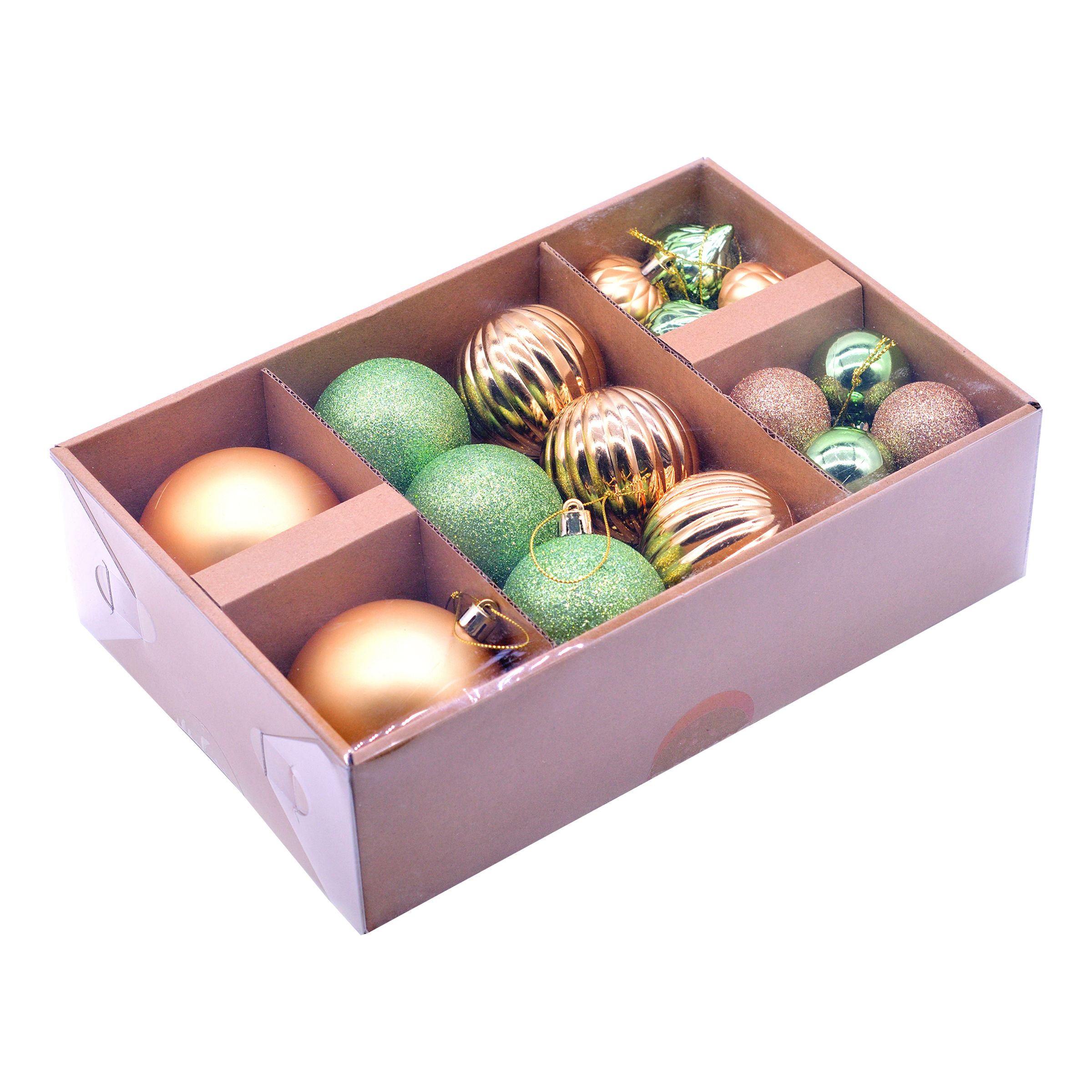 Julgranskulor Grön/Guld Mix - 24-pack | Hem - Teman - Färger - Grön | Party Outlet