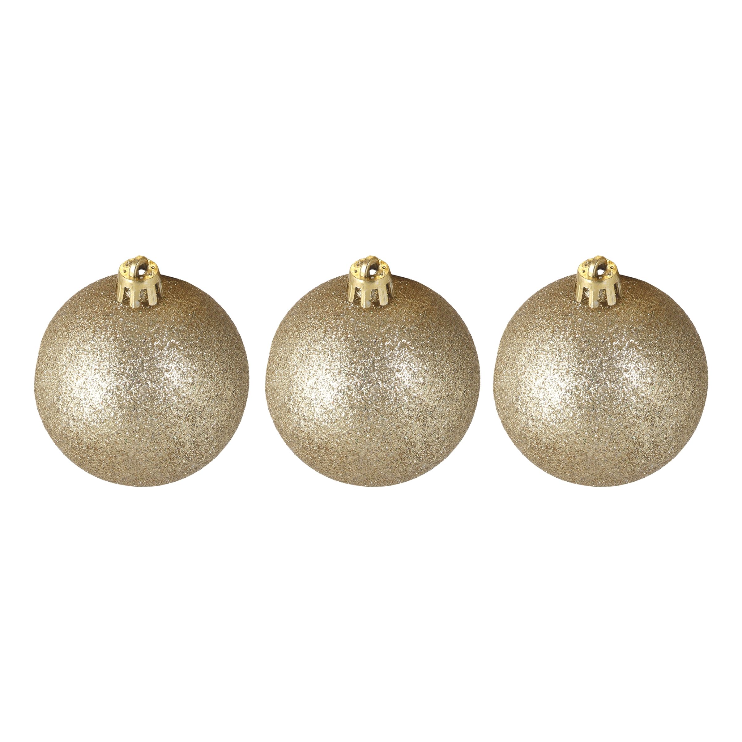 Julgranskulor Guld Glittriga - 3-pack