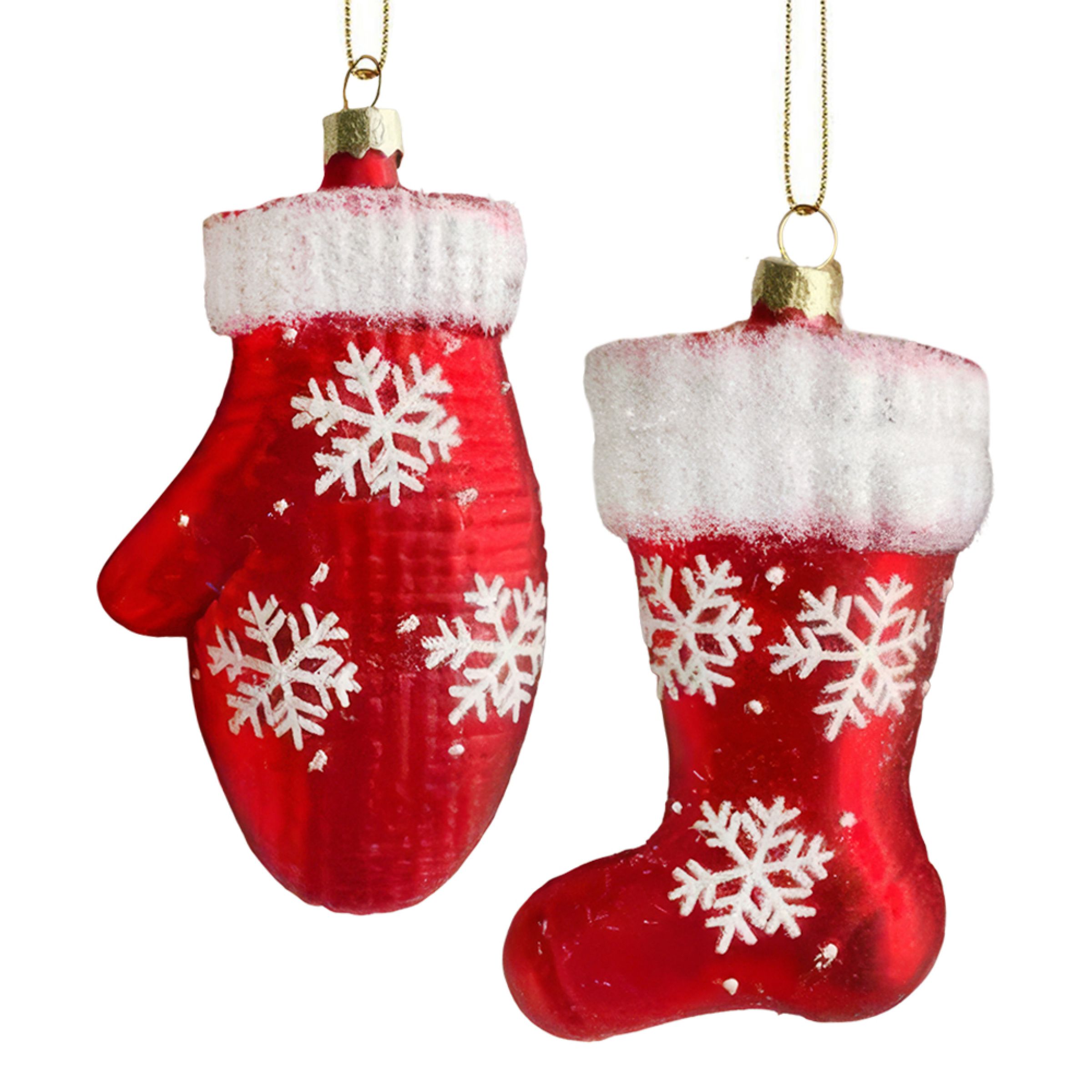 Julgranskulor Julstrumpa & Vante - 2-pack | Hem - Festartiklar - Festdekoration - Julpynt - Julgranskulor | Party Outlet