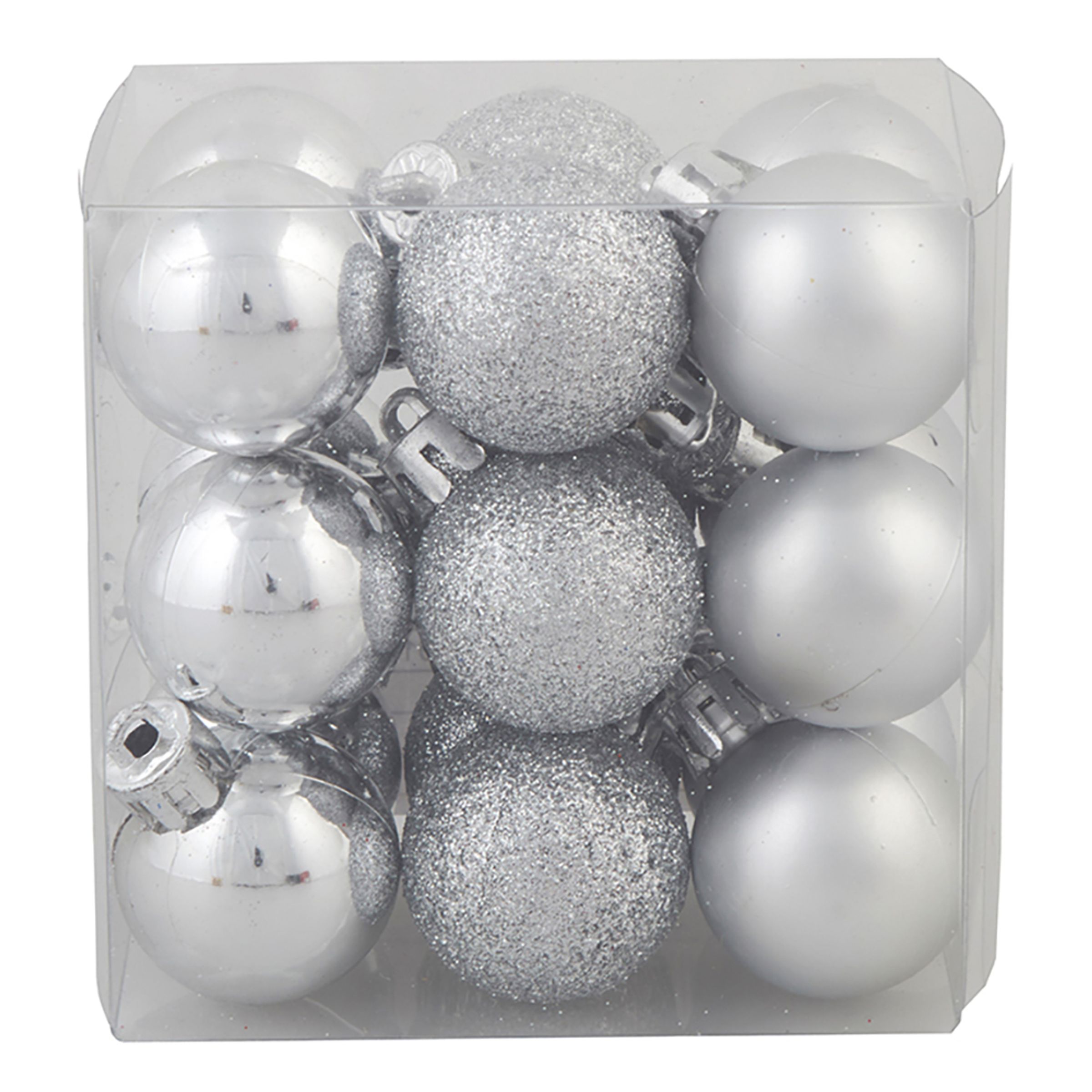 Julgranskulor Mix Silver - 18-pack | Hem - Teman - Högtider - Jul - Julgranar & Julgranspynt | Maskeradspecialisten