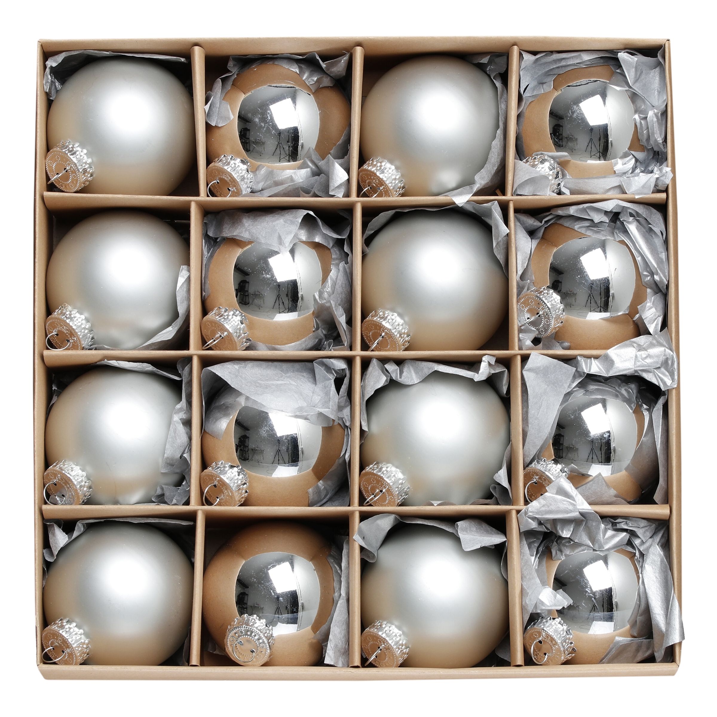 Julgranskulor Silver - 16-pack