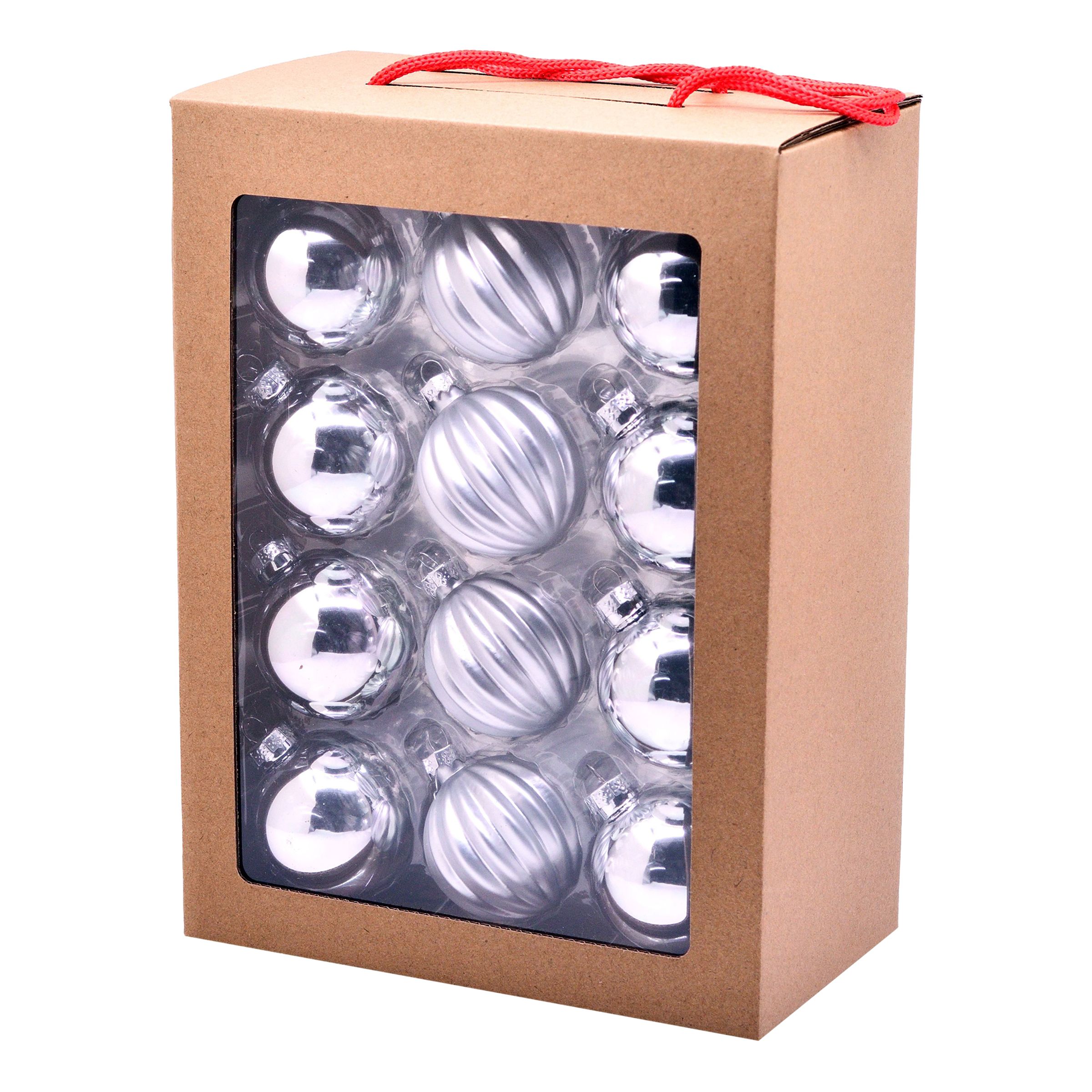 Julgranskulor Silver Mix - 24-pack | Hem - Teman - Färger - Silver | Party Outlet