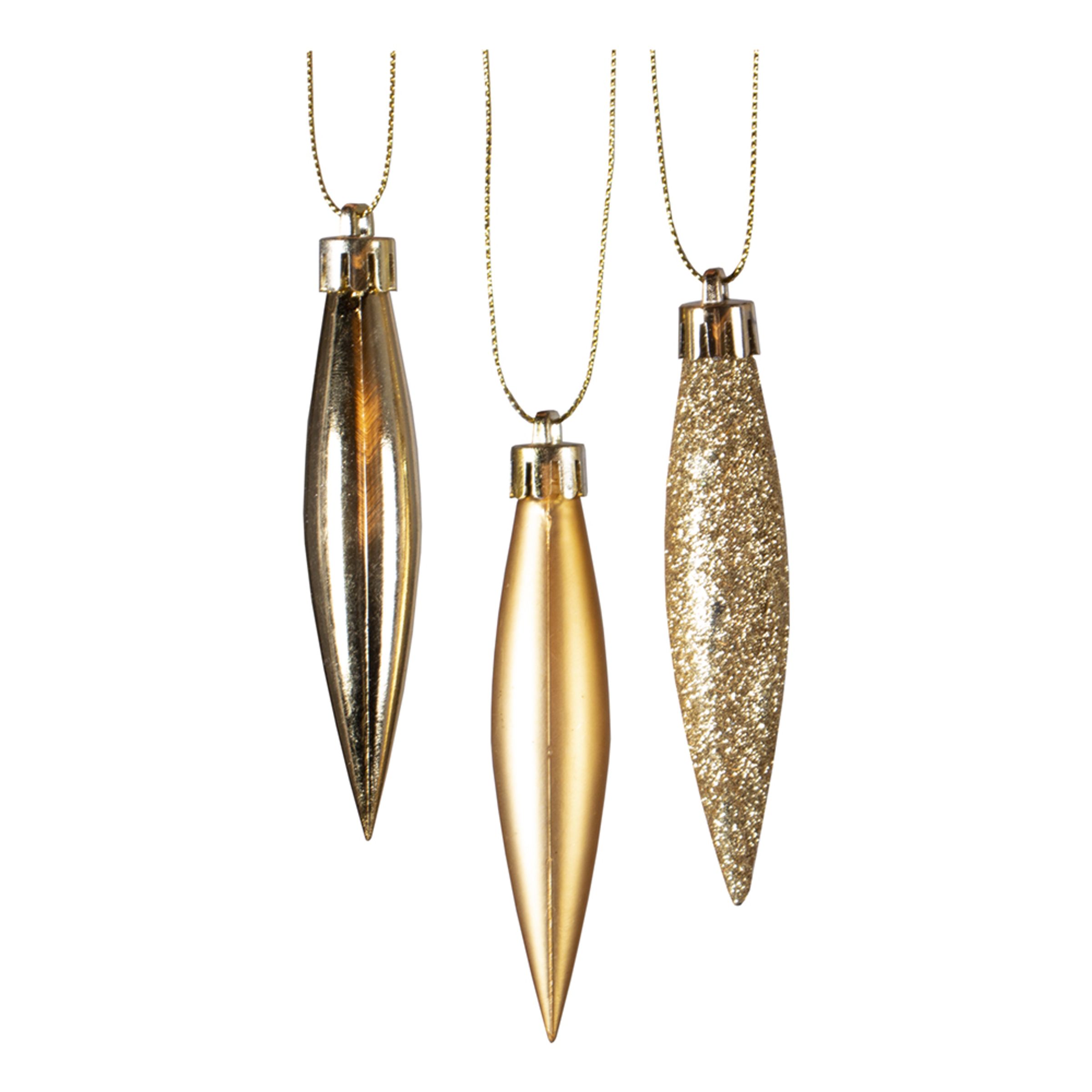 Julhänge Droppe Guld - 9-pack | Hem - Teman - Högtider - Nyår - Guld Dekorationer | Maskeradspecialisten