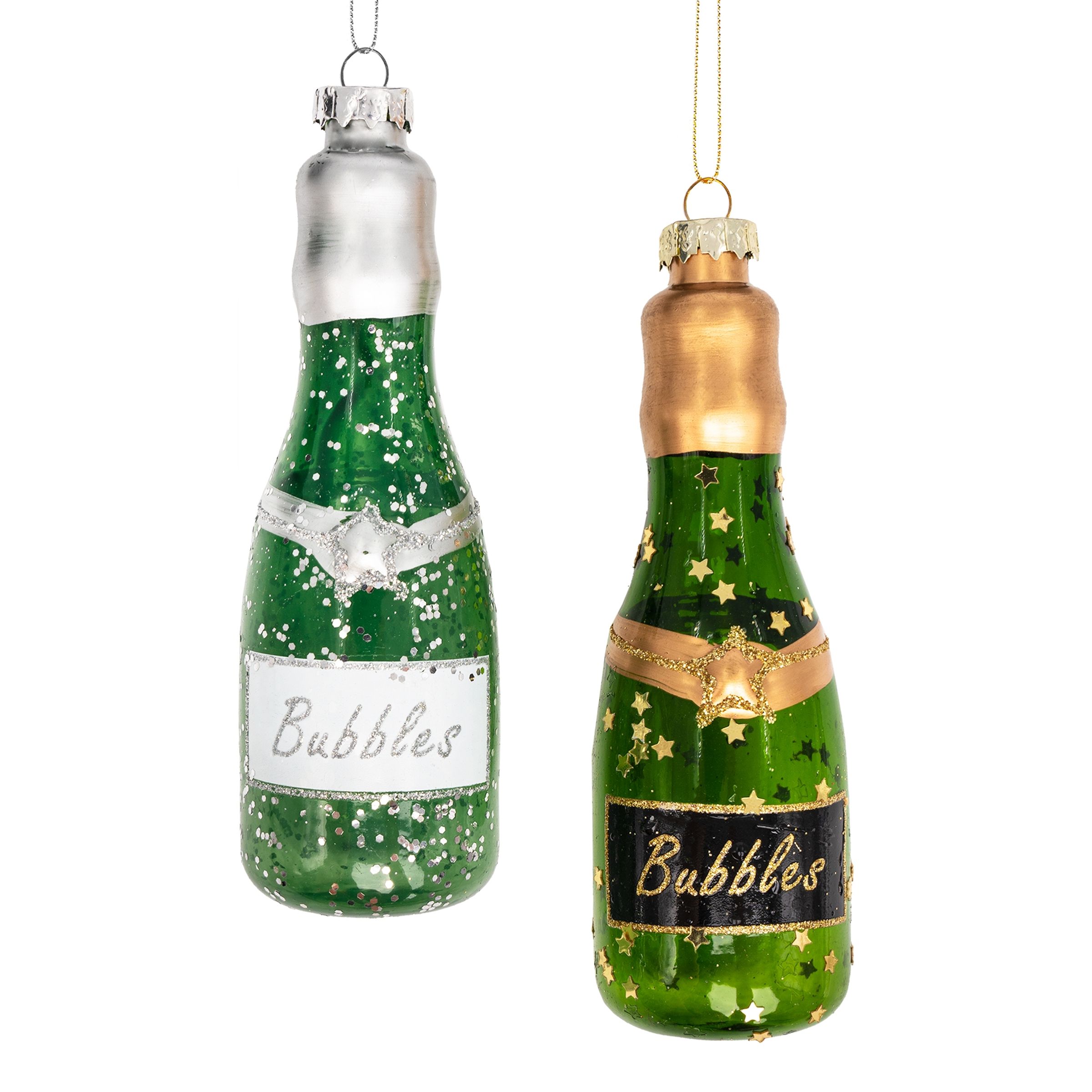 Läs mer om Julkulor Champagneflaskor - 2-pack