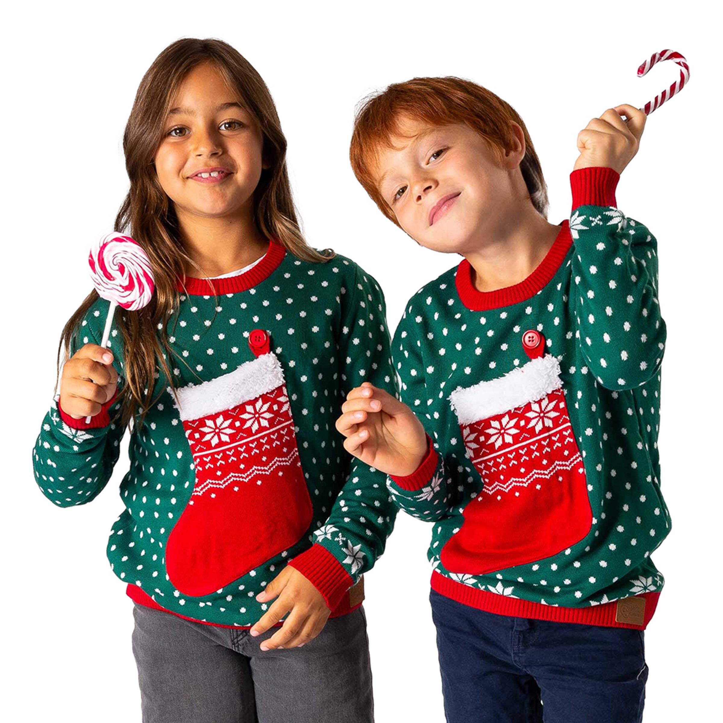 Läs mer om Julstrumpa Jultröja för Barn - 6-8 år (122/128)