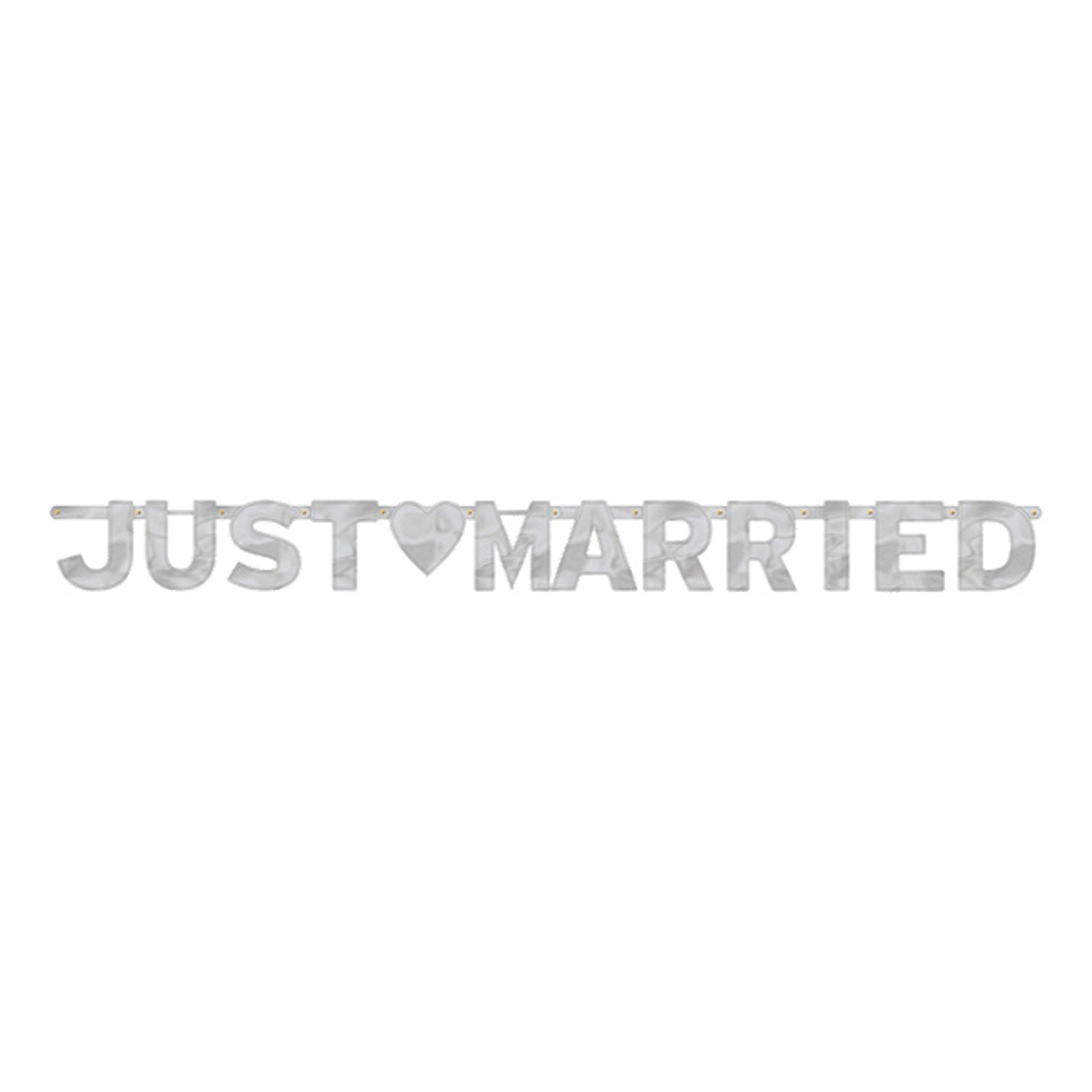 Läs mer om Just Married Bokstavsgirlang Silver