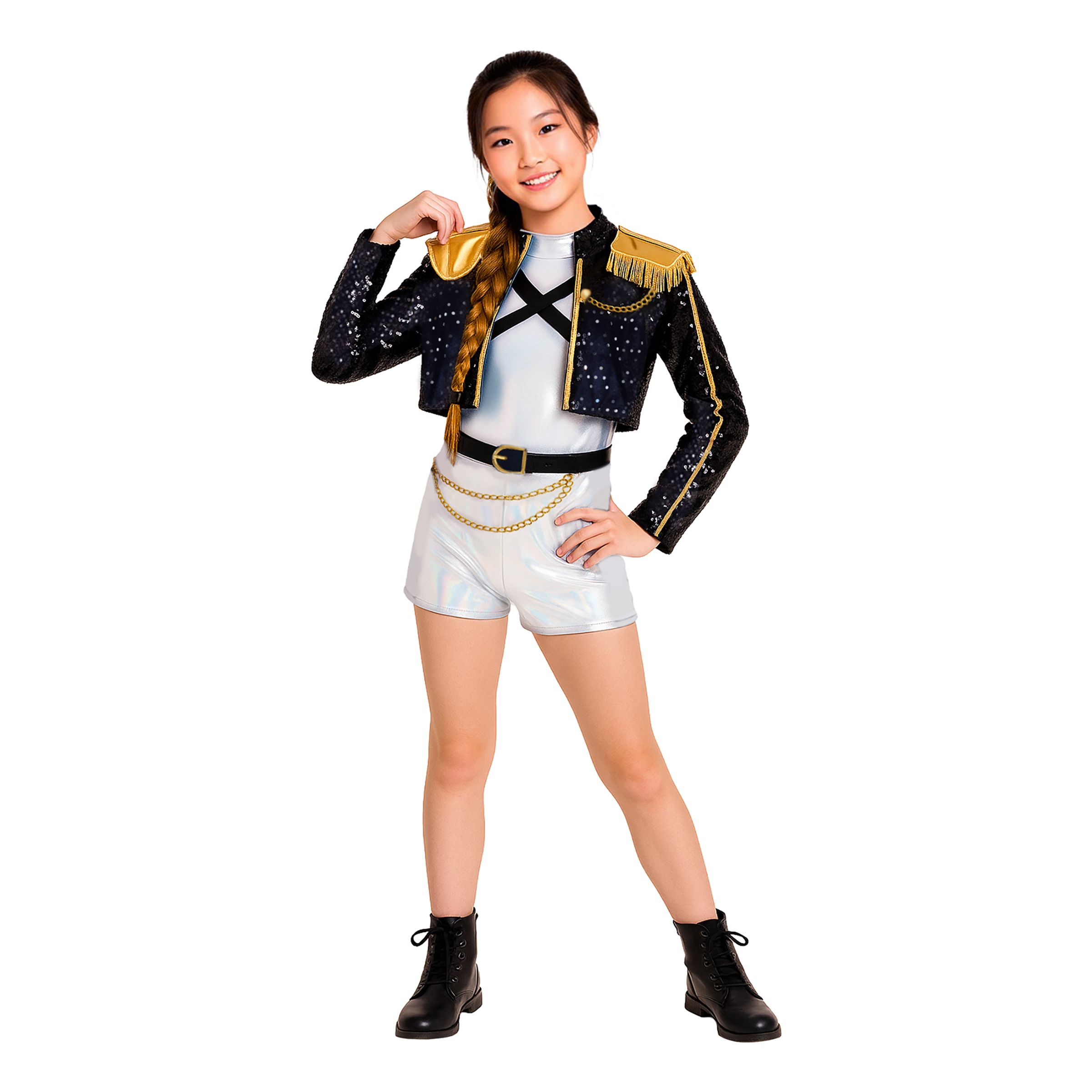 K-Pop Star Silver Leader Barn Maskeraddräkt - Medium | Hem - Maskerad - Maskeraddräkter - Barndräkter | Pryloteket