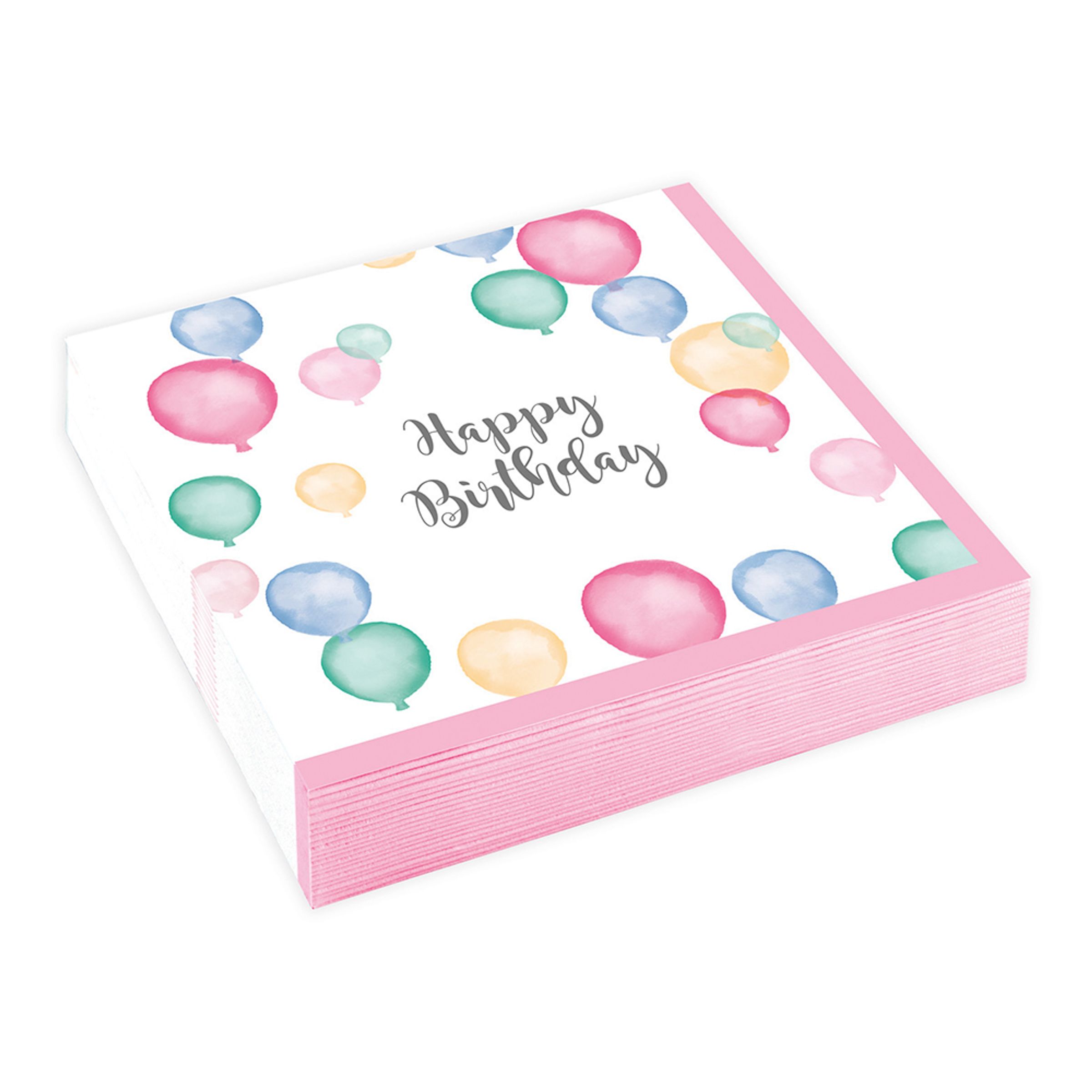 Läs mer om Kaffeservetter Ballonger Happy Birthday Pastell - 20-pack