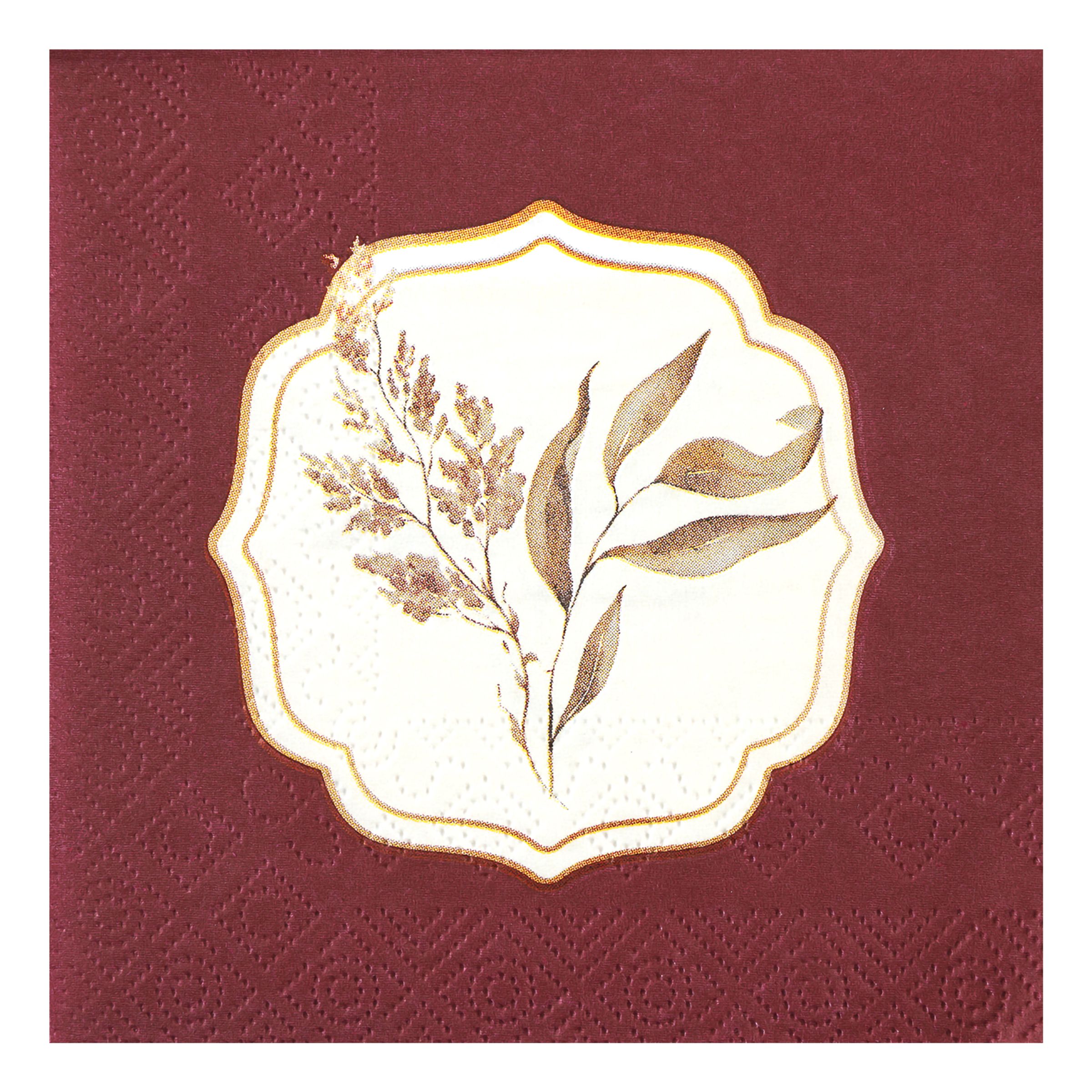 Kaffeservetter Hagtorn Mörkröd - 12-pack | Hem - Festartiklar - Dukning - Servetter | Maskeradspecialisten