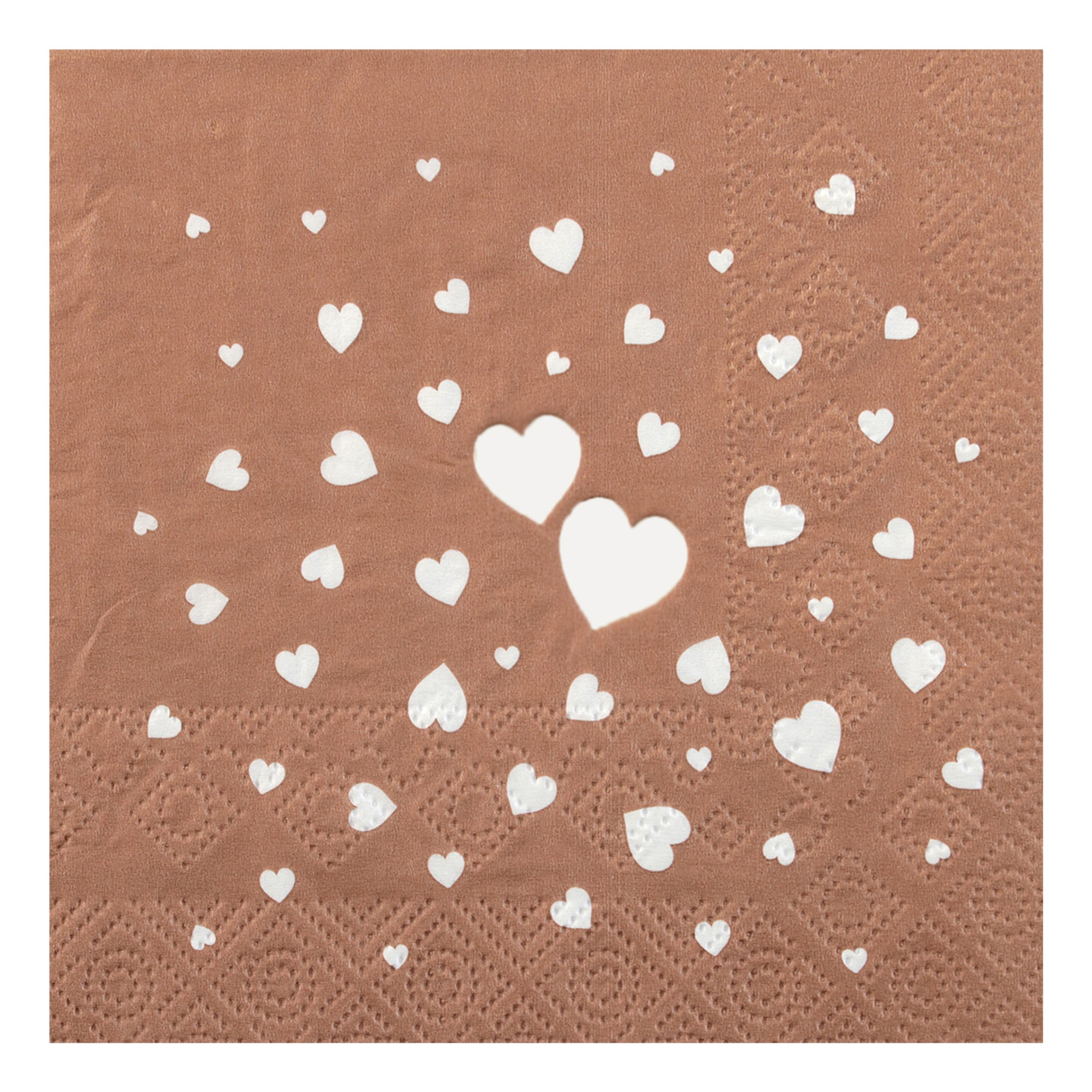 Kaffeservetter Hjärtan Mocha - 12-pack | Hem - Festartiklar - Dukning - Servetter | Pryloteket