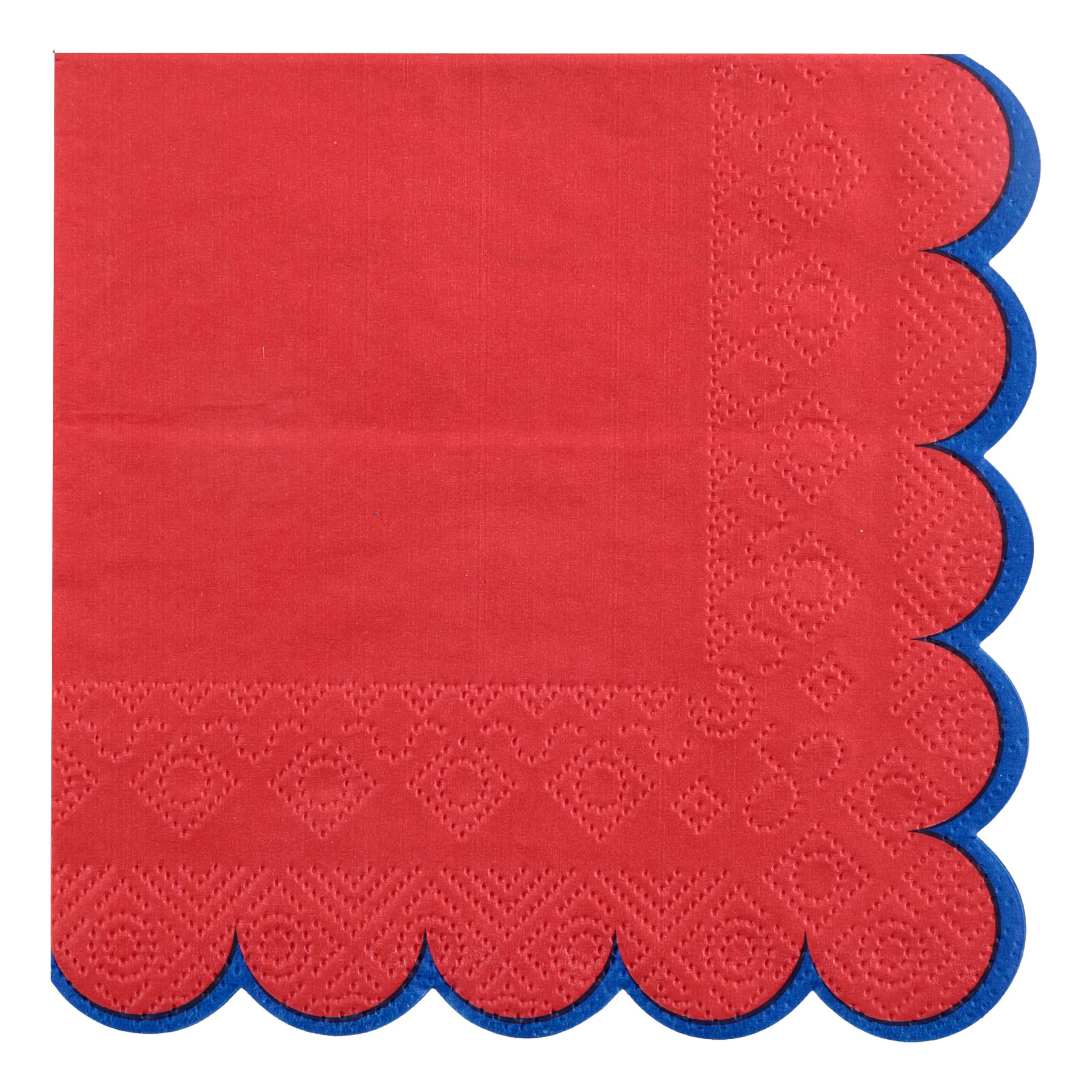 Kaffeservietter Rød/Blå - 12-pak