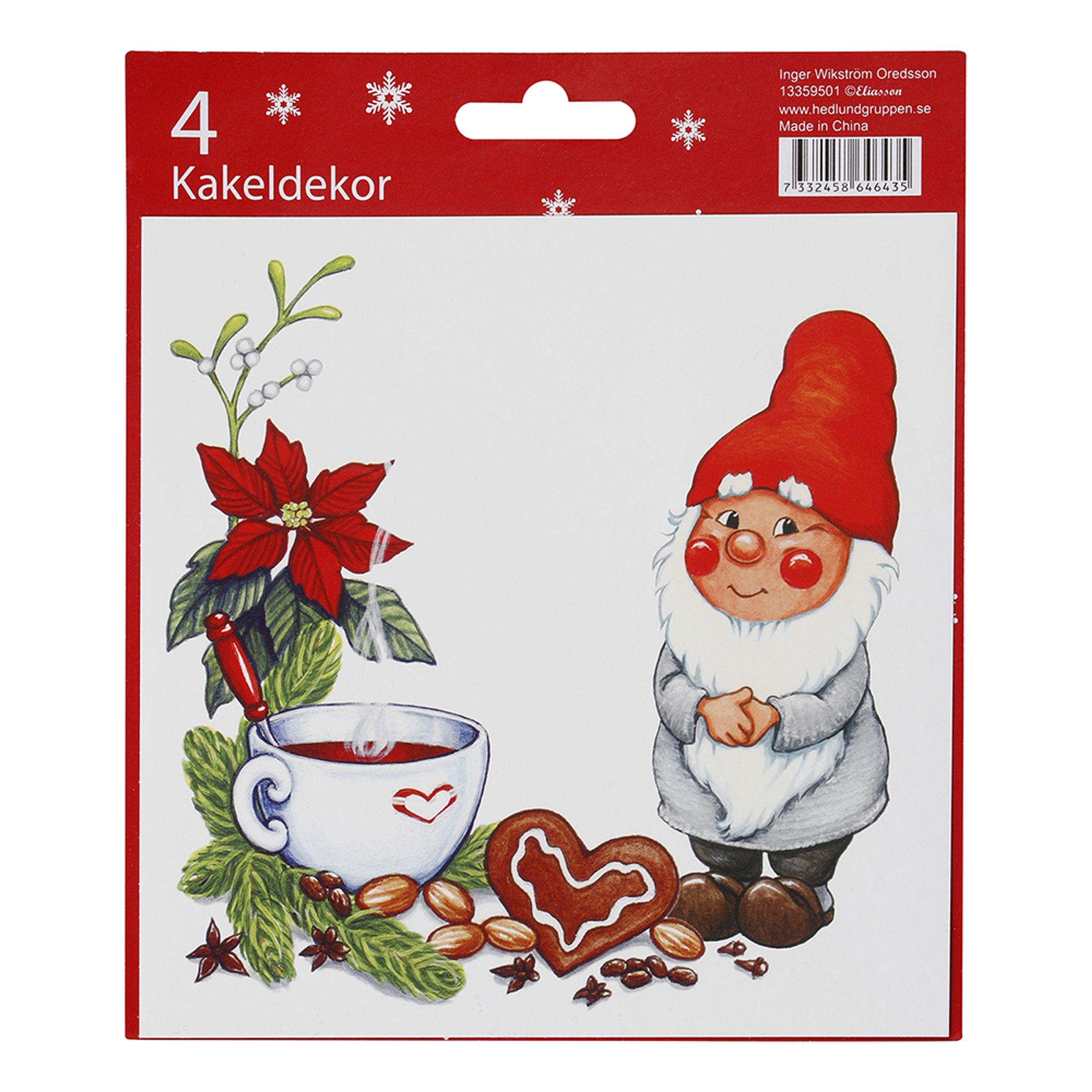 Kakeldekoration Julmotiv - 4-pack