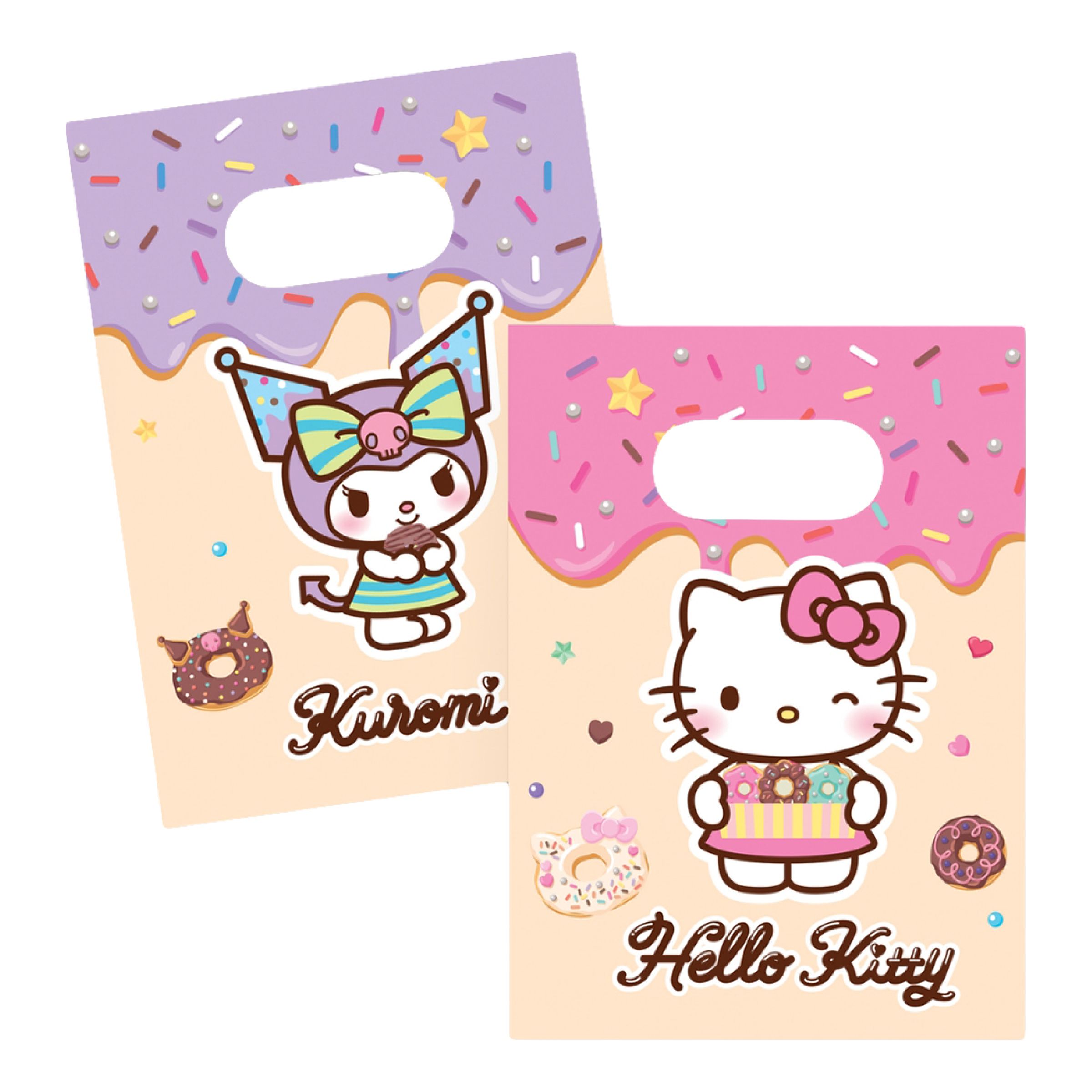 Kalaspåsar Hello Kitty & Kuromi - 4-pack | Hem - Festartiklar - Kalastillbehör - Kalaspåsar | Pryloteket