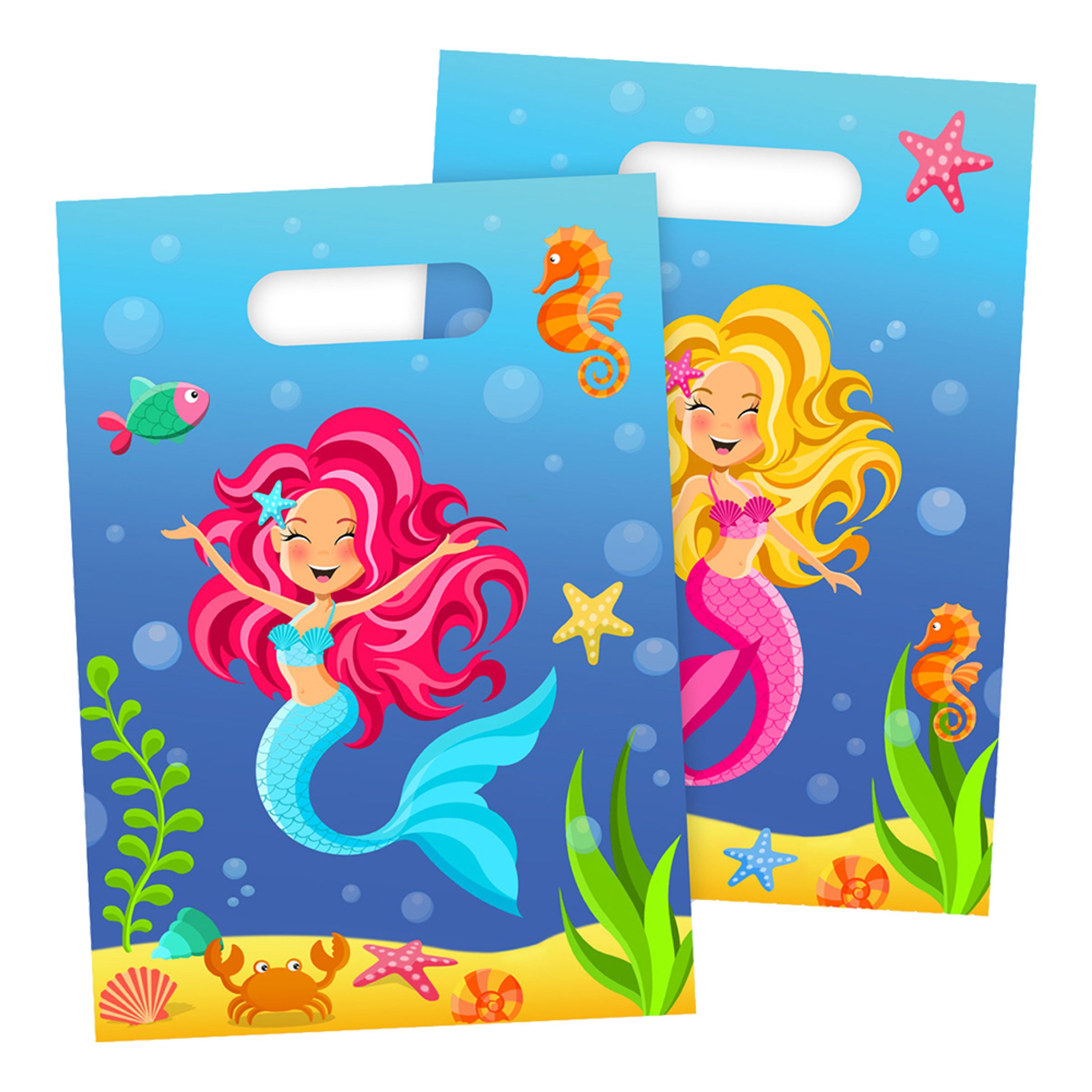 Läs mer om Kalaspåsar Mermaid - 8-pack