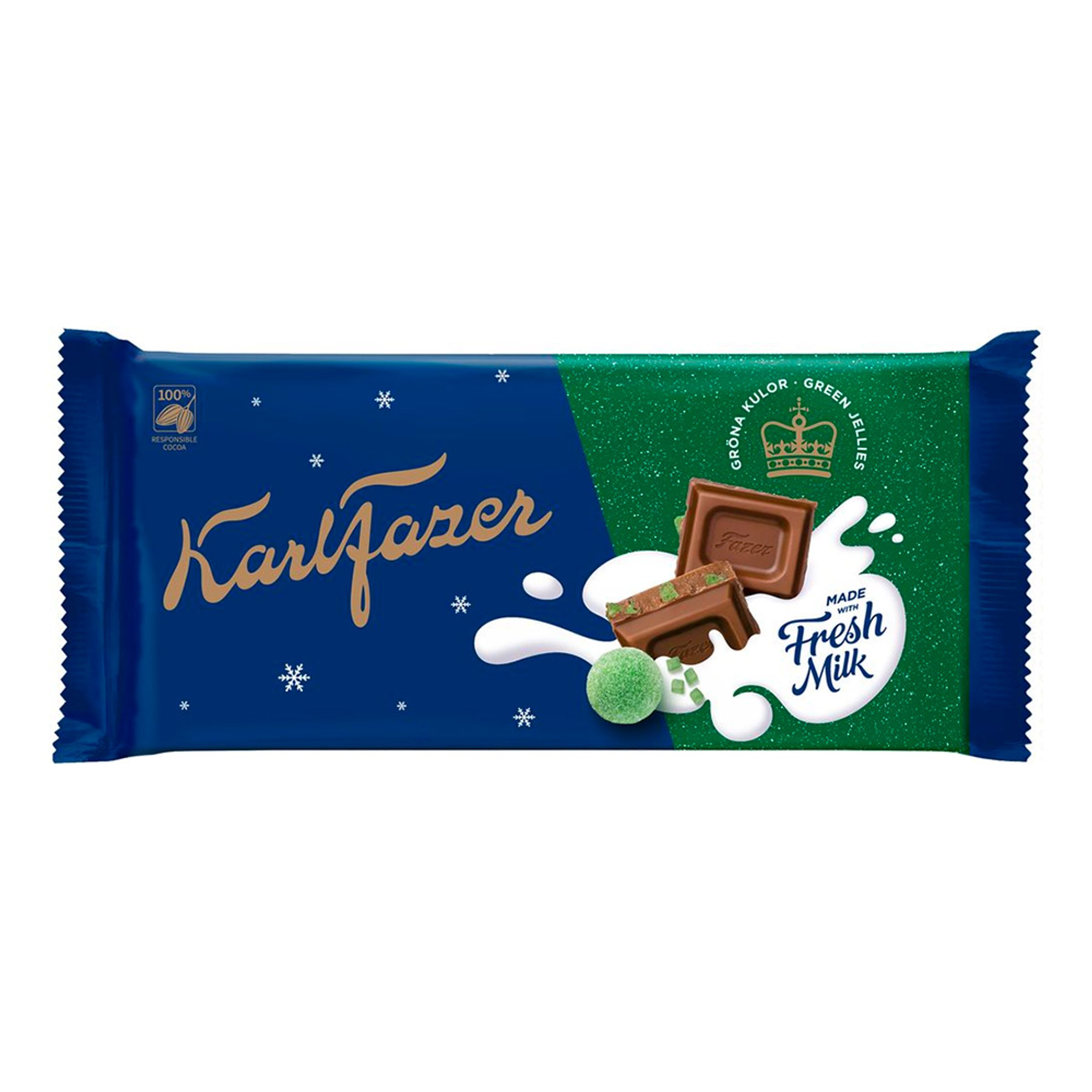 Läs mer om Karl Fazer Gröna Kulor Mjölkchoklad - 145 gram