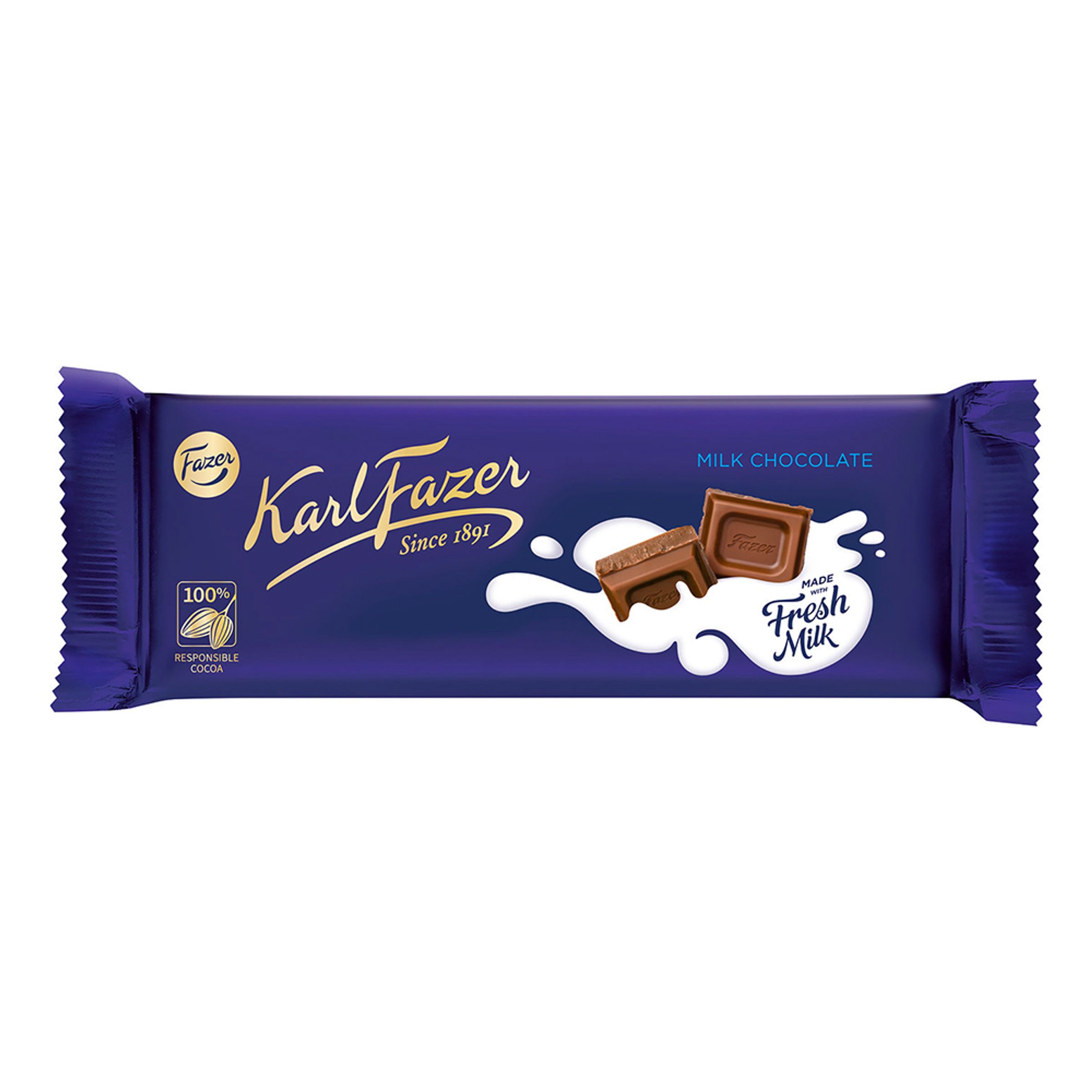 Läs mer om Karl Fazer Mjölkchoklad Chokladkaka - 70 gram