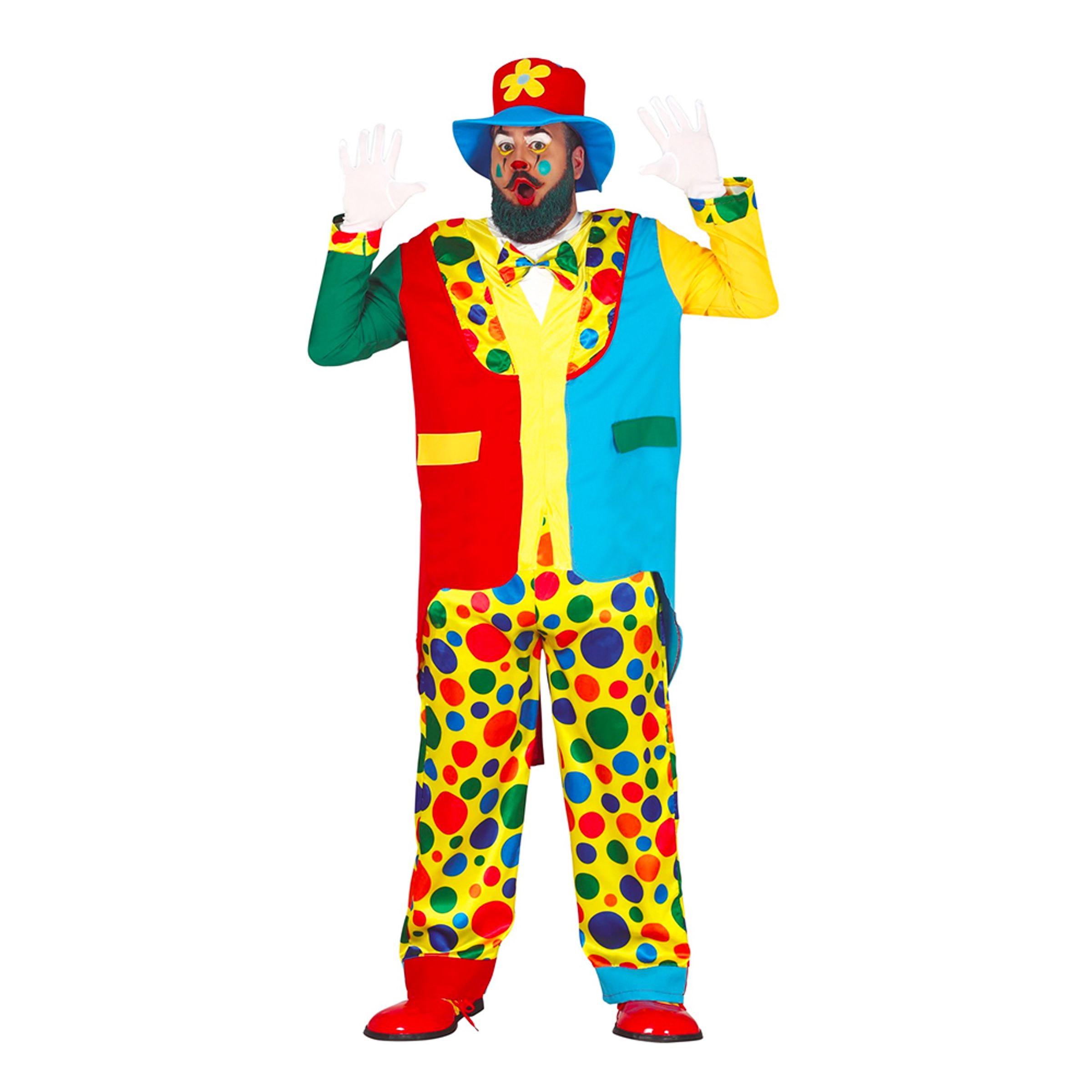 Läs mer om Klassisk Clown Plus-size Maskeraddräkt - Plus-size