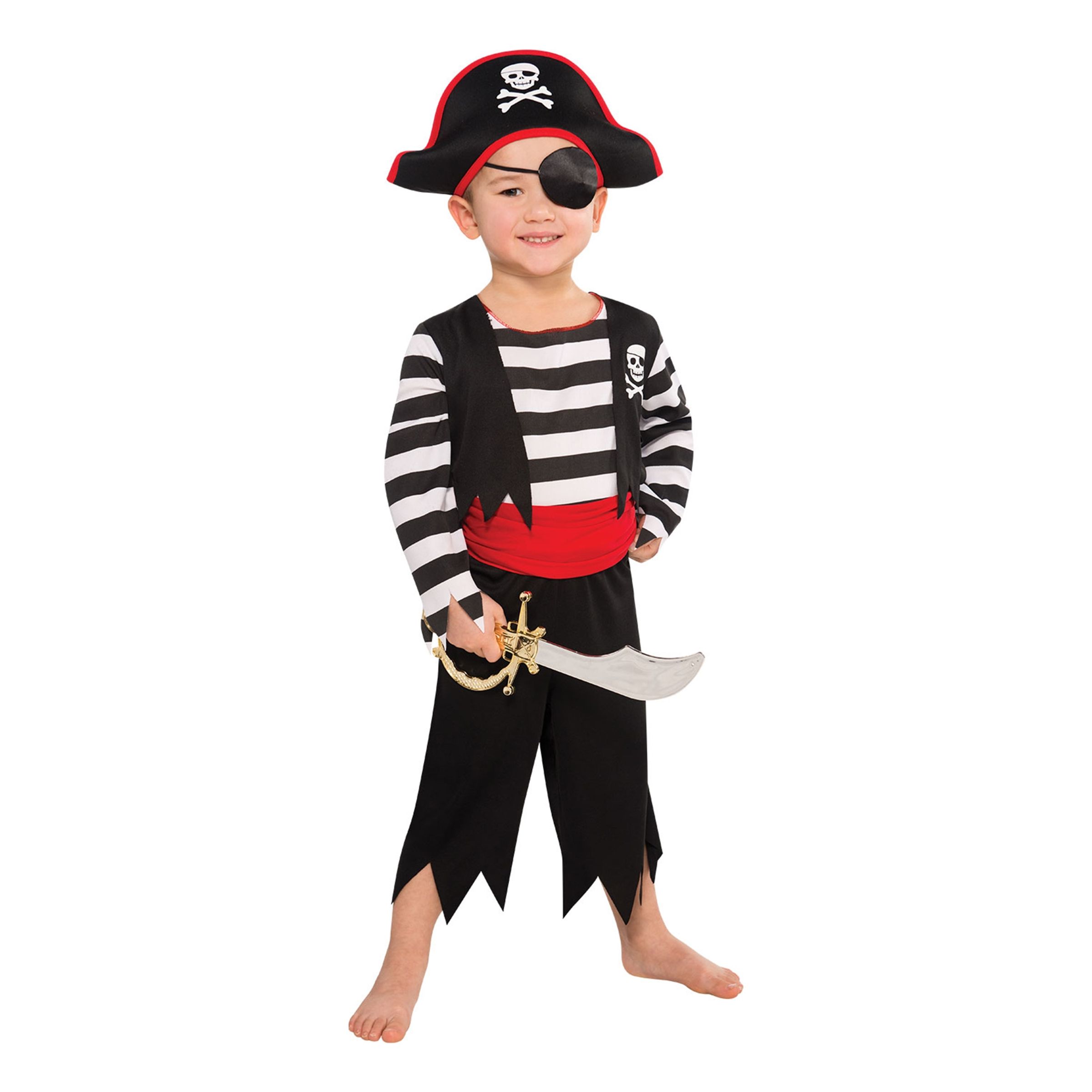 Läs mer om Klassisk Pirat Barn Maskeraddräkt - X-Small