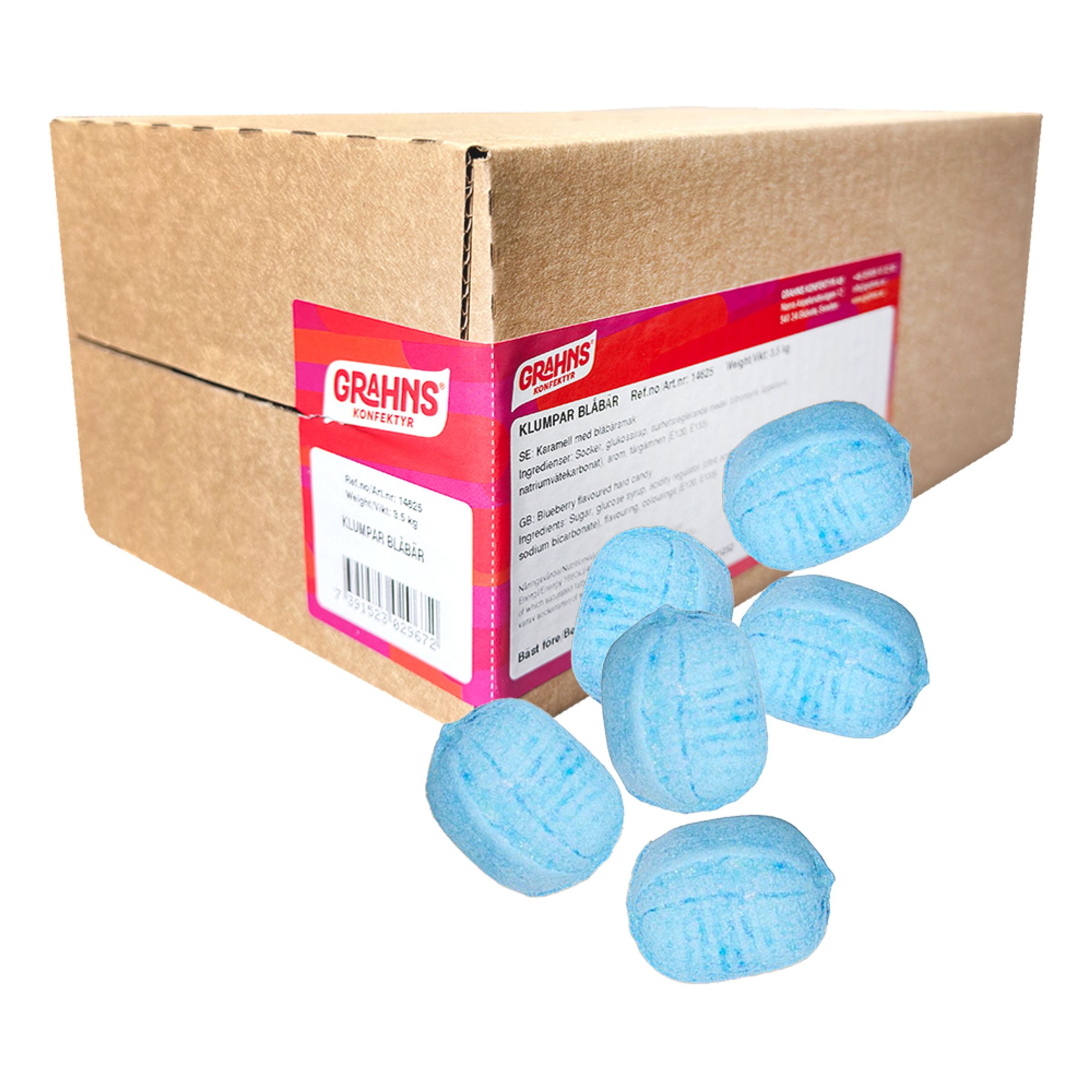 Klumpar Blåbär Storpack - 3,5 kg | Hem - Godis & Läsk - Godis - Retrogodis | Pryloteket