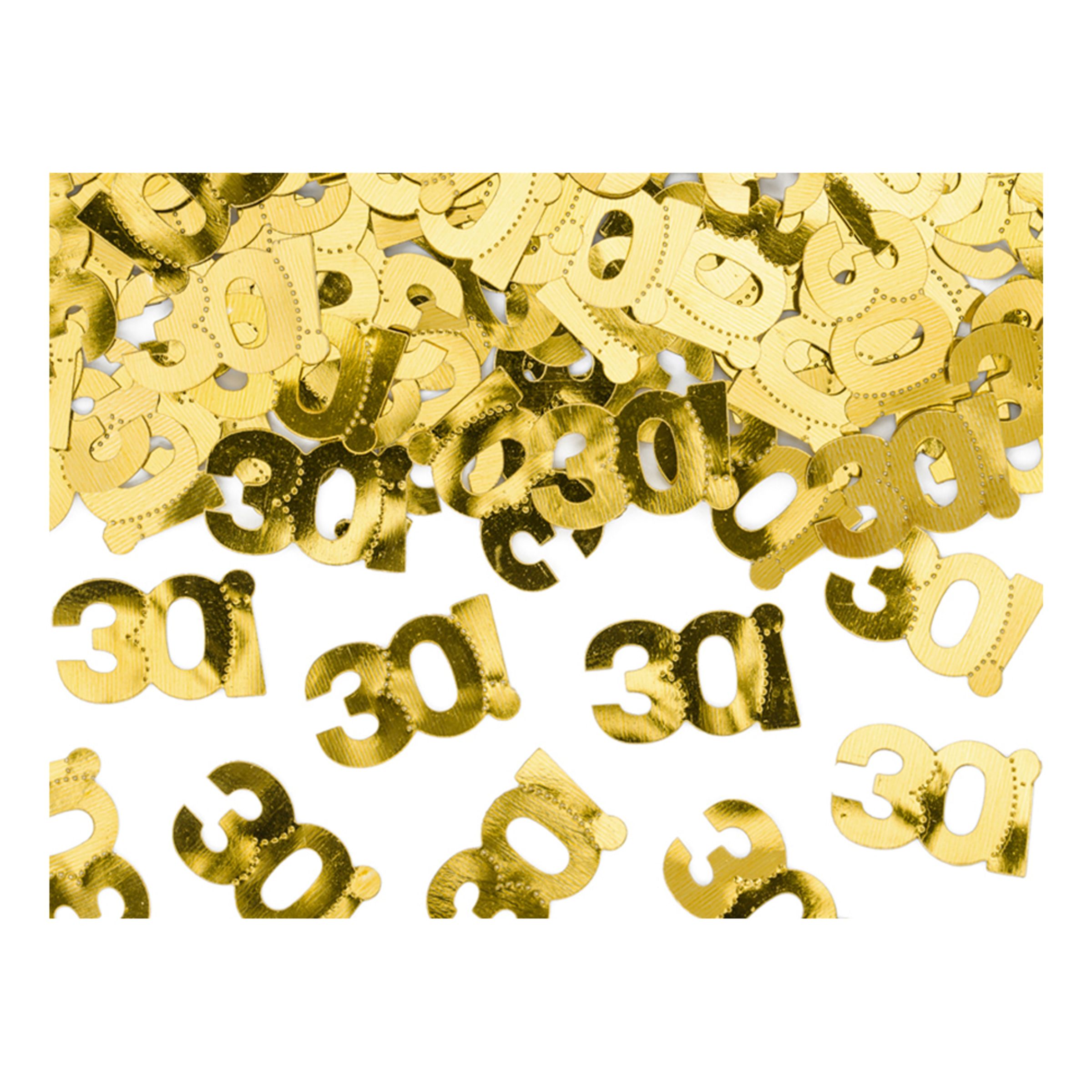 Läs mer om Konfetti Siffra 30 Guld Metallic