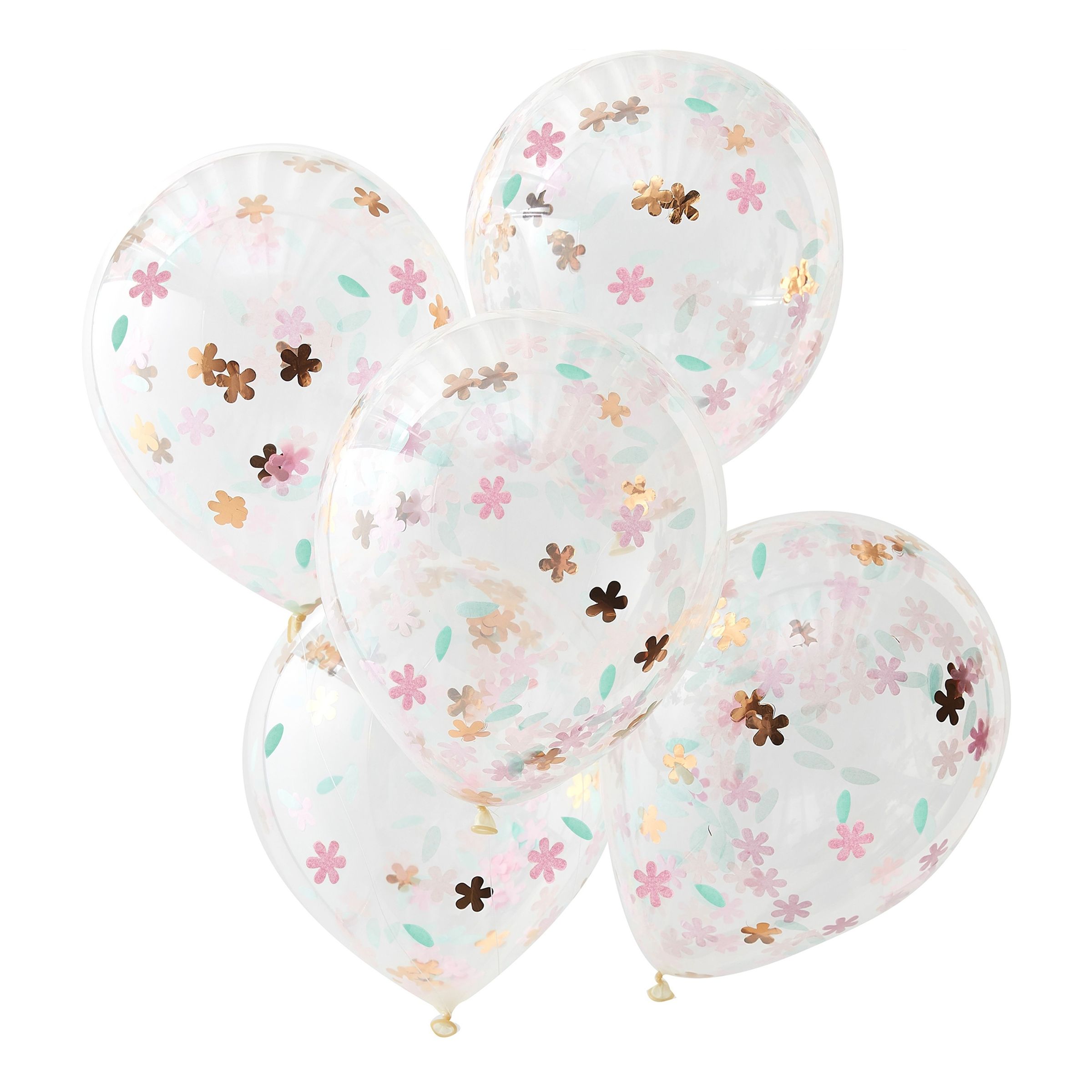 Konfettiballonger Blommor - 5-pack