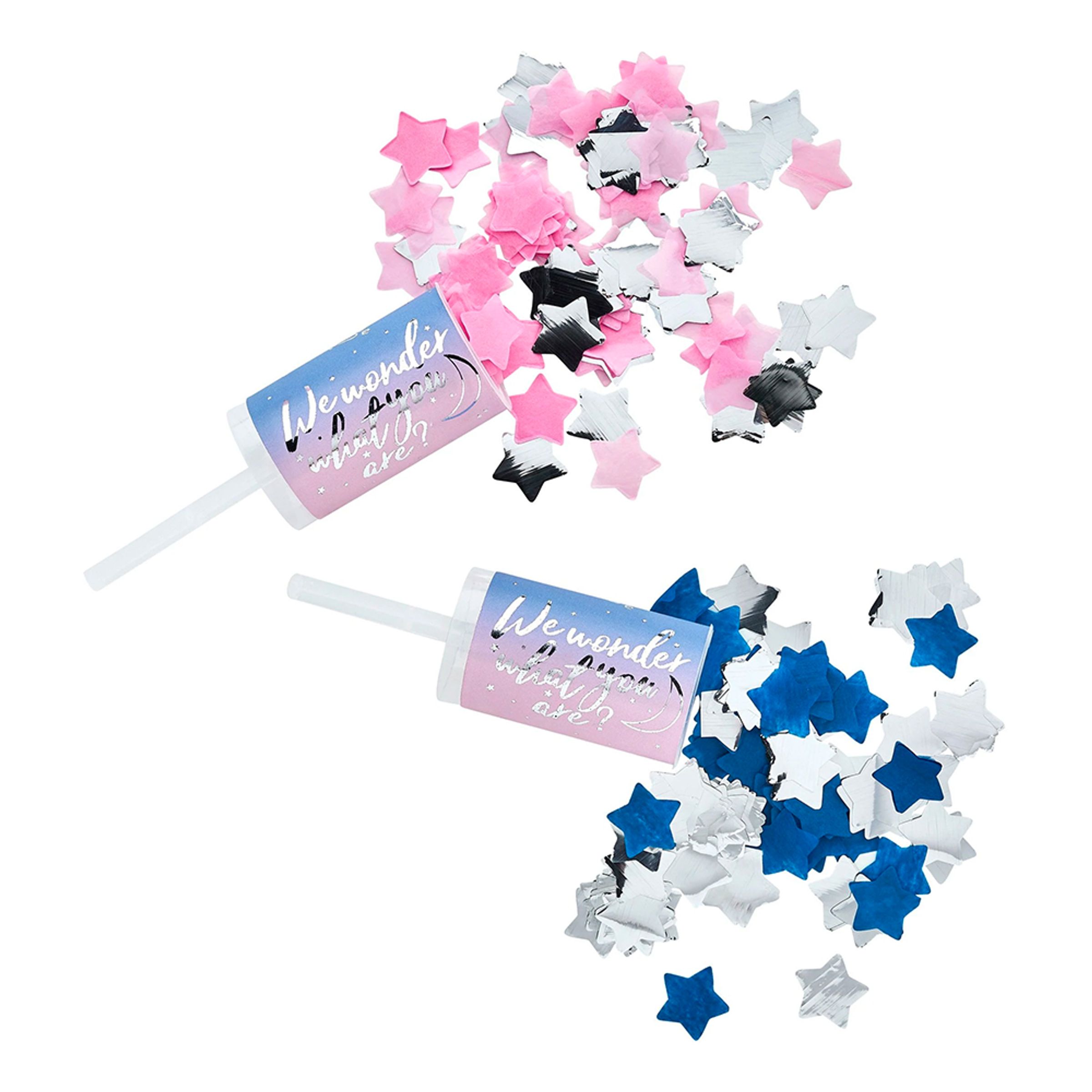 Konfettibomber Gender Reveal Stjärnor - 2-pack