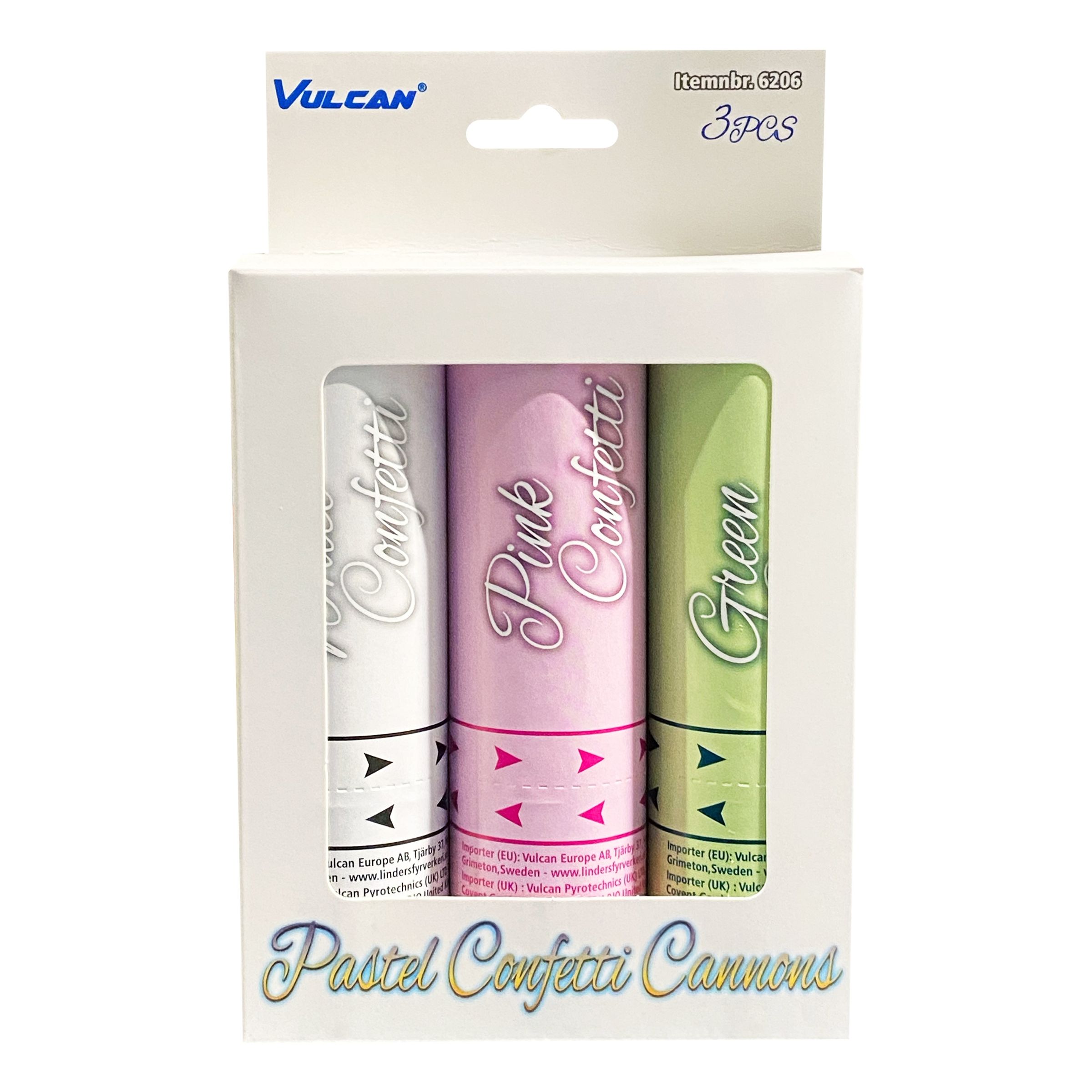 Läs mer om Konfettikanoner Pastell - 3-pack