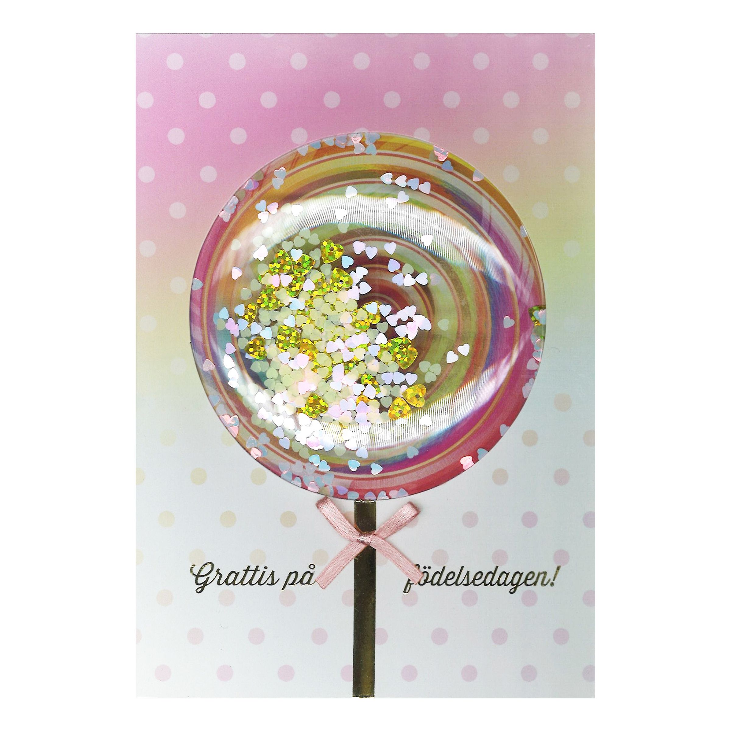 Konfettikort Rosa | Hem - Festartiklar - Hälsningskort - Grattiskort & Födelsedagskort | Party Outlet