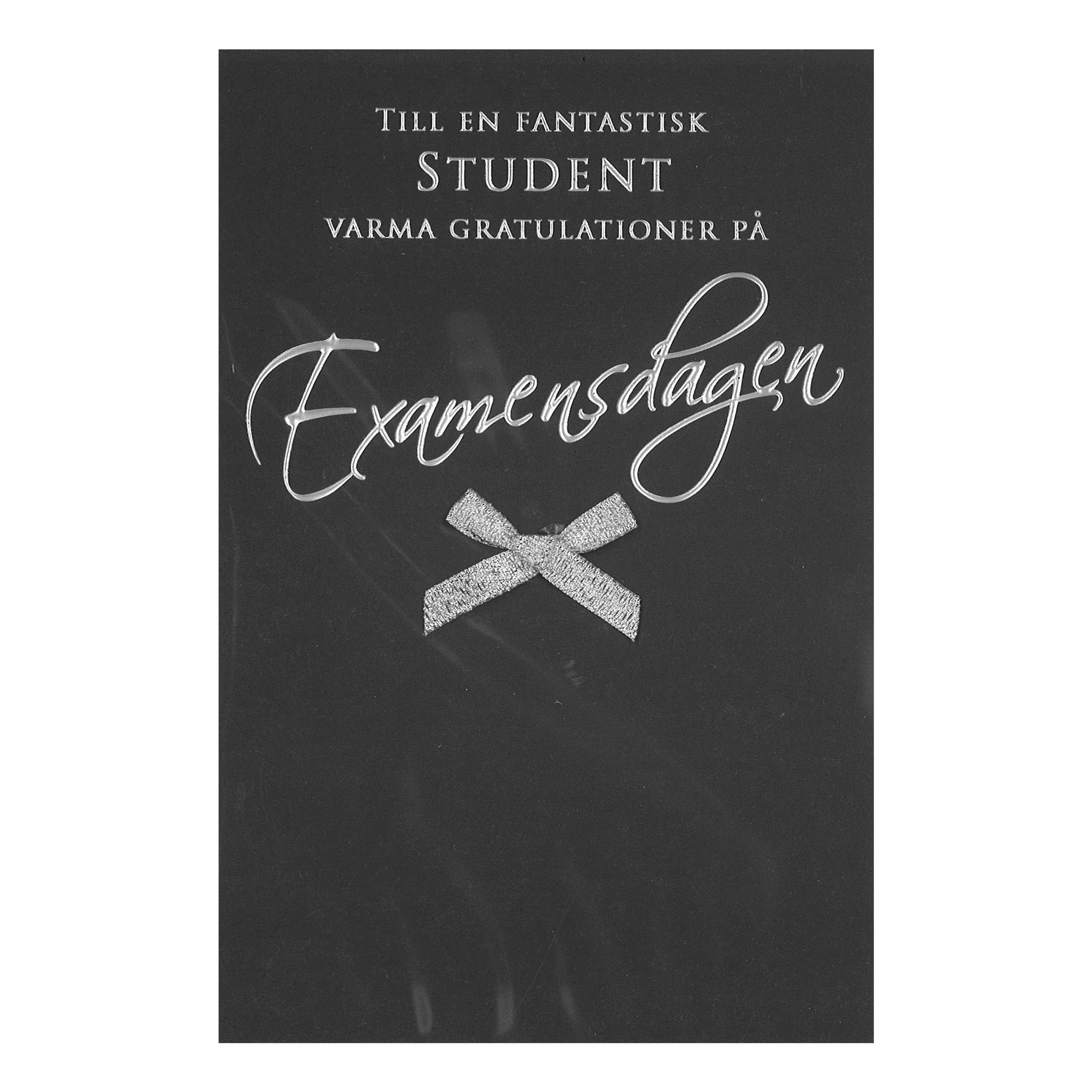 Kort Student Rosett Svart | Hem - Teman - Högtider - Student - Studentkort & Examenskort | Maskeradspecialisten