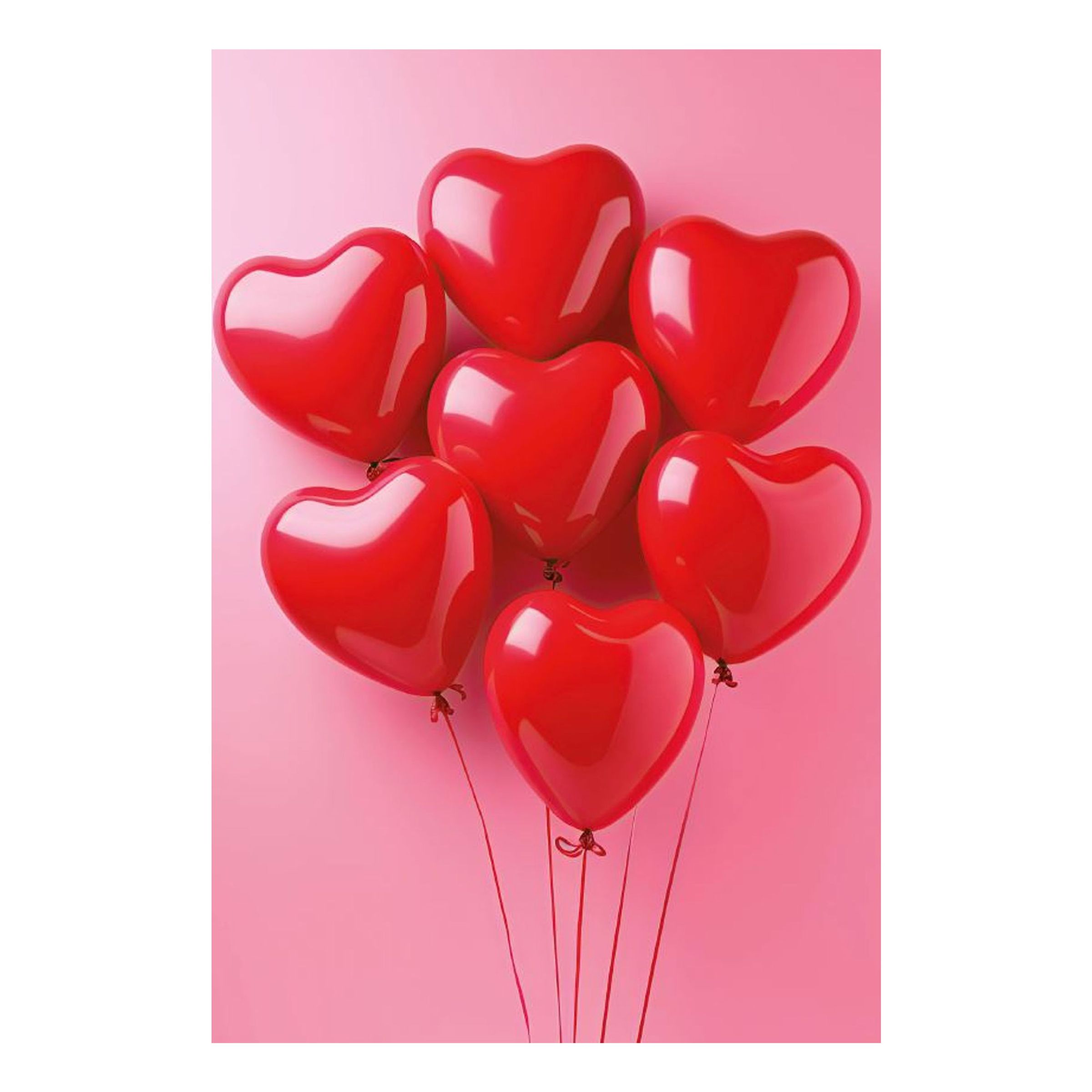 Kort Hjärtformade Ballonger | Hem - Festartiklar - Hälsningskort - Alla Hjärtans Dag Kort | Maskeradspecialisten