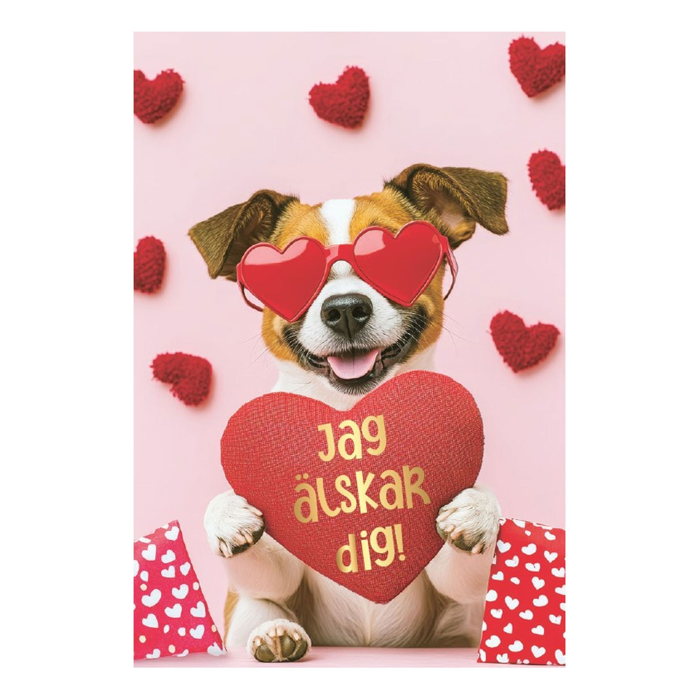 Kort Jag Älskar Dig Hund | Hem - Festartiklar - Hälsningskort - Alla Hjärtans Dag Kort | Maskeradspecialisten