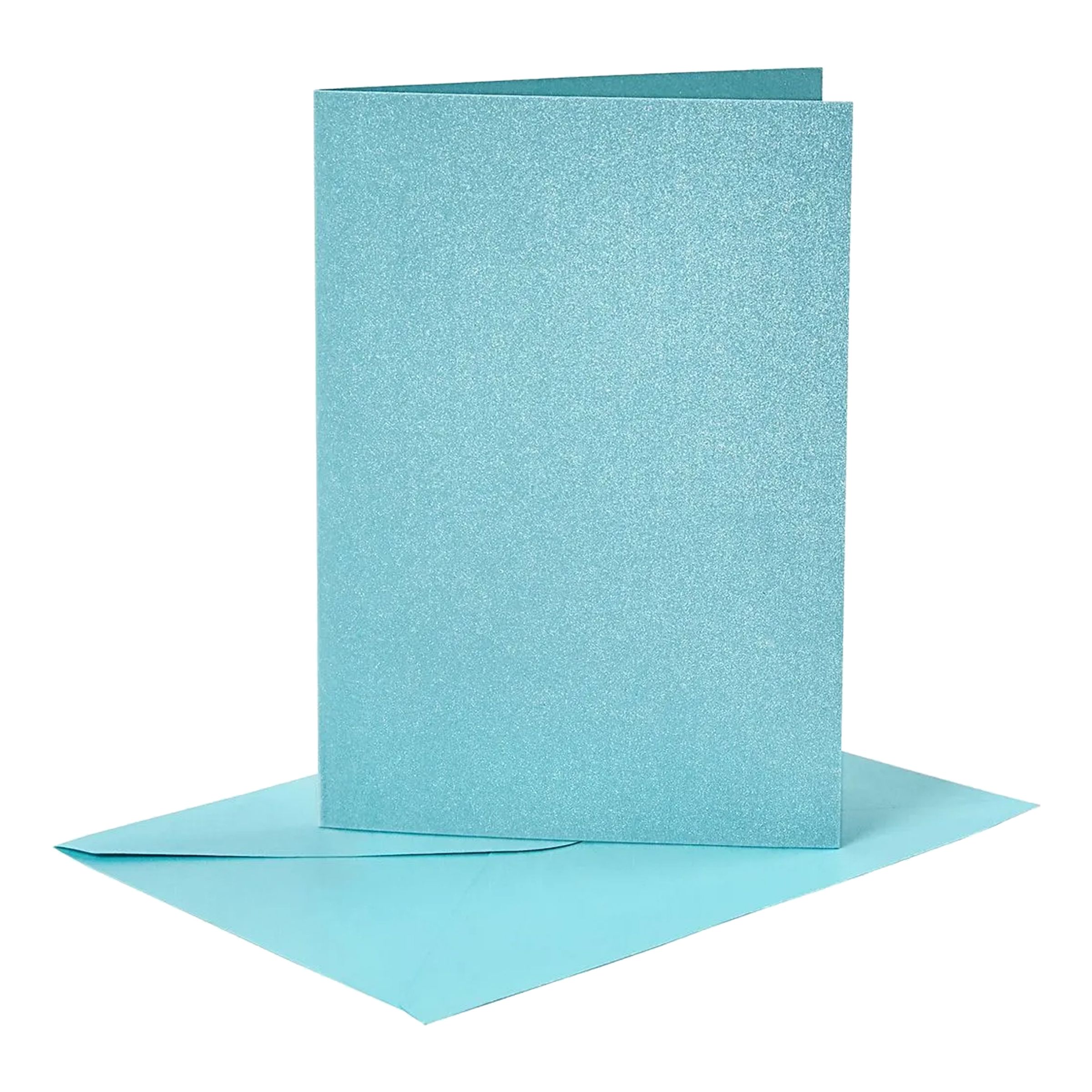 Läs mer om Kort med Kuvert Blå Glittrigt - 4-pack