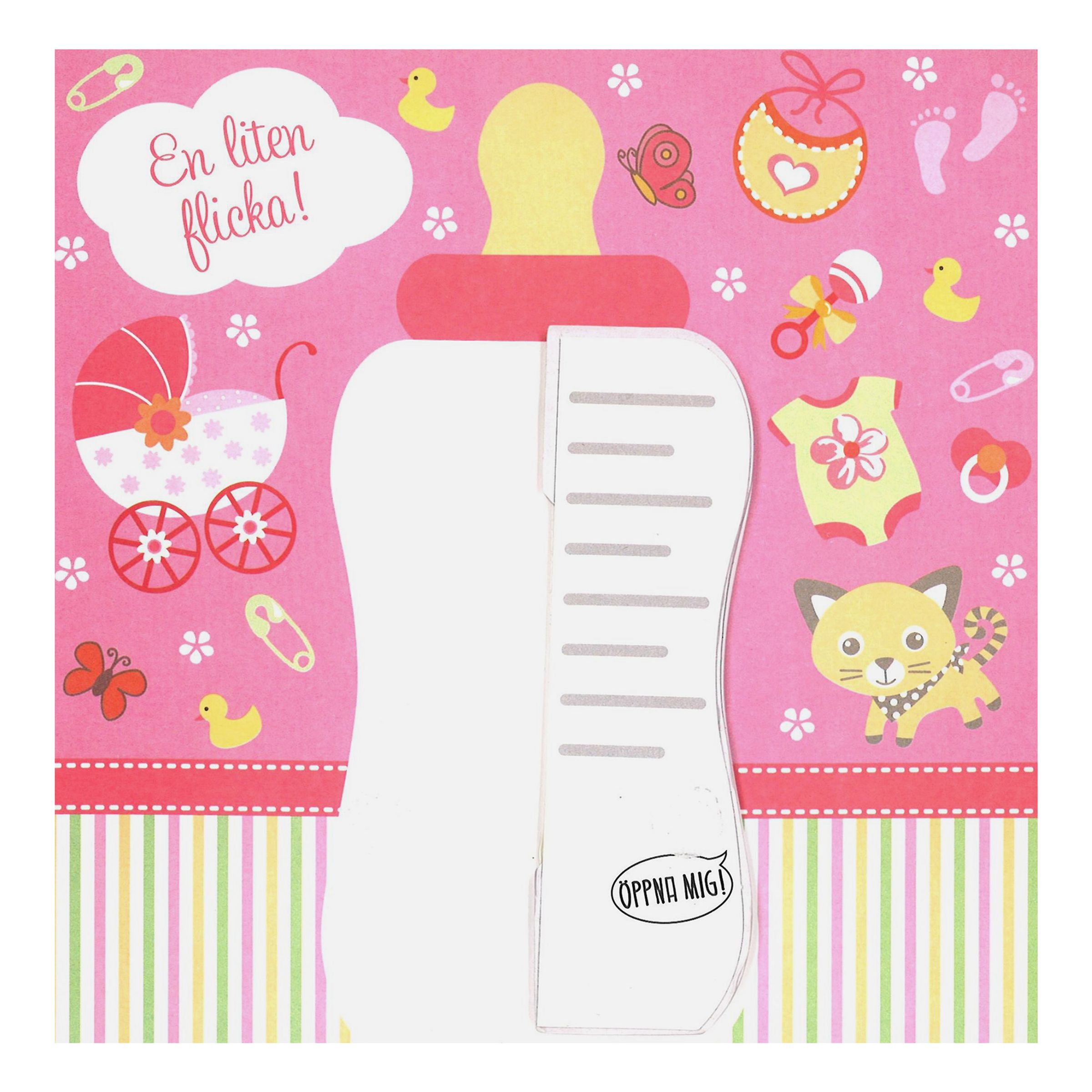 Kort Nappflaska Flicka | Hem - Festartiklar - Hälsningskort - Gratulationskort | Pryloteket