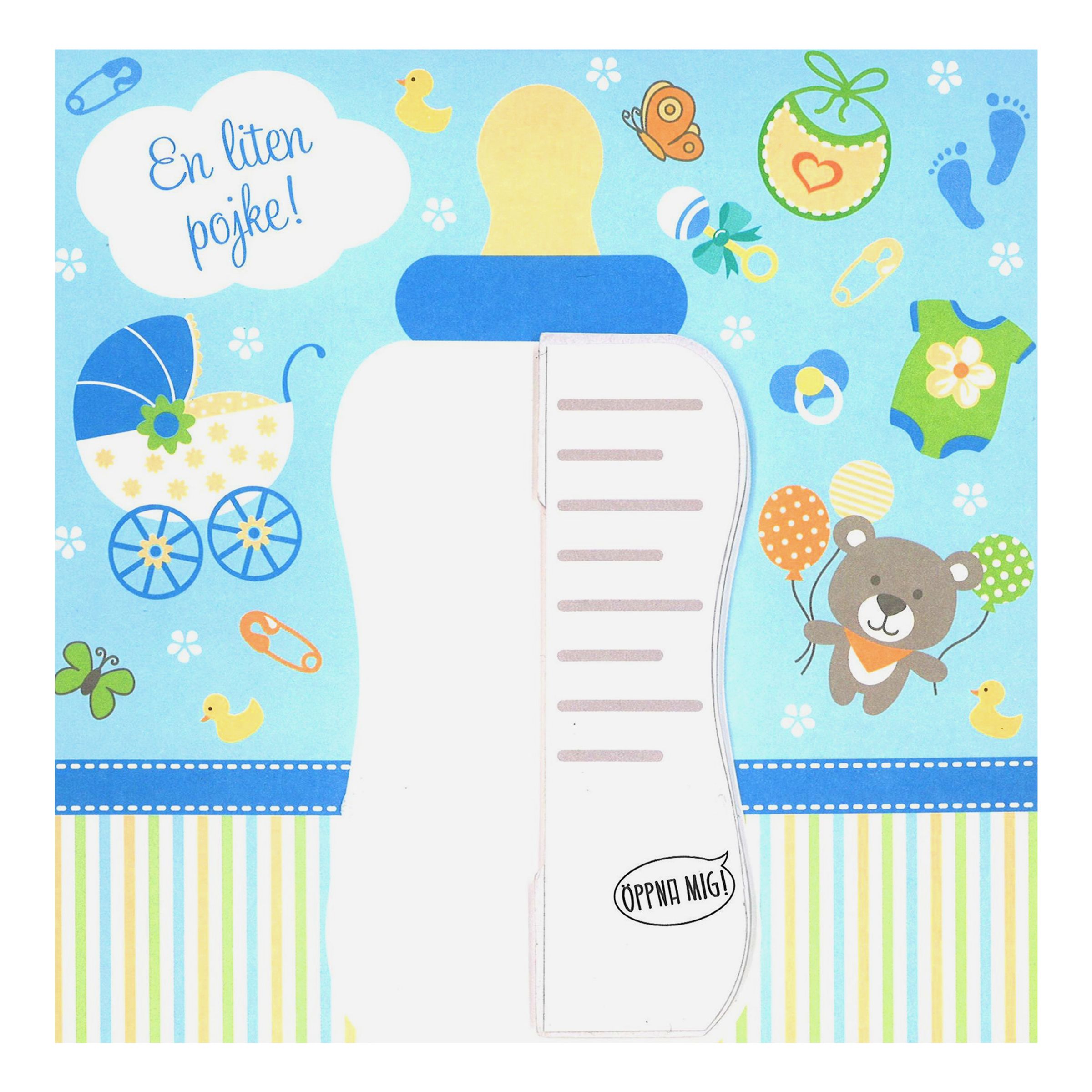 Kort Nappflaska Pojke | Hem - Festartiklar - Hälsningskort - Gratulationskort | Pryloteket