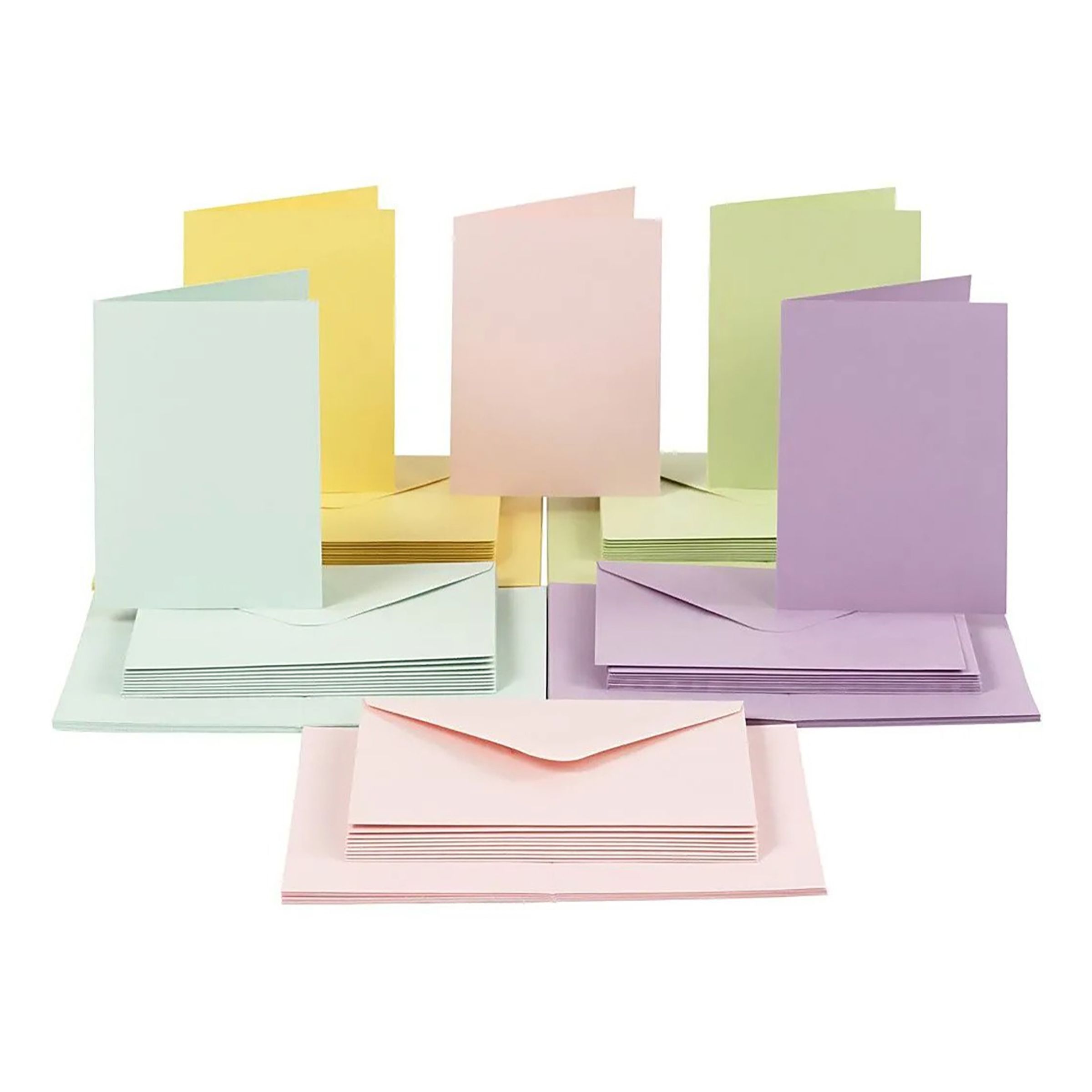 Läs mer om Kort och Kuvert Pastellfärger - 50-pack