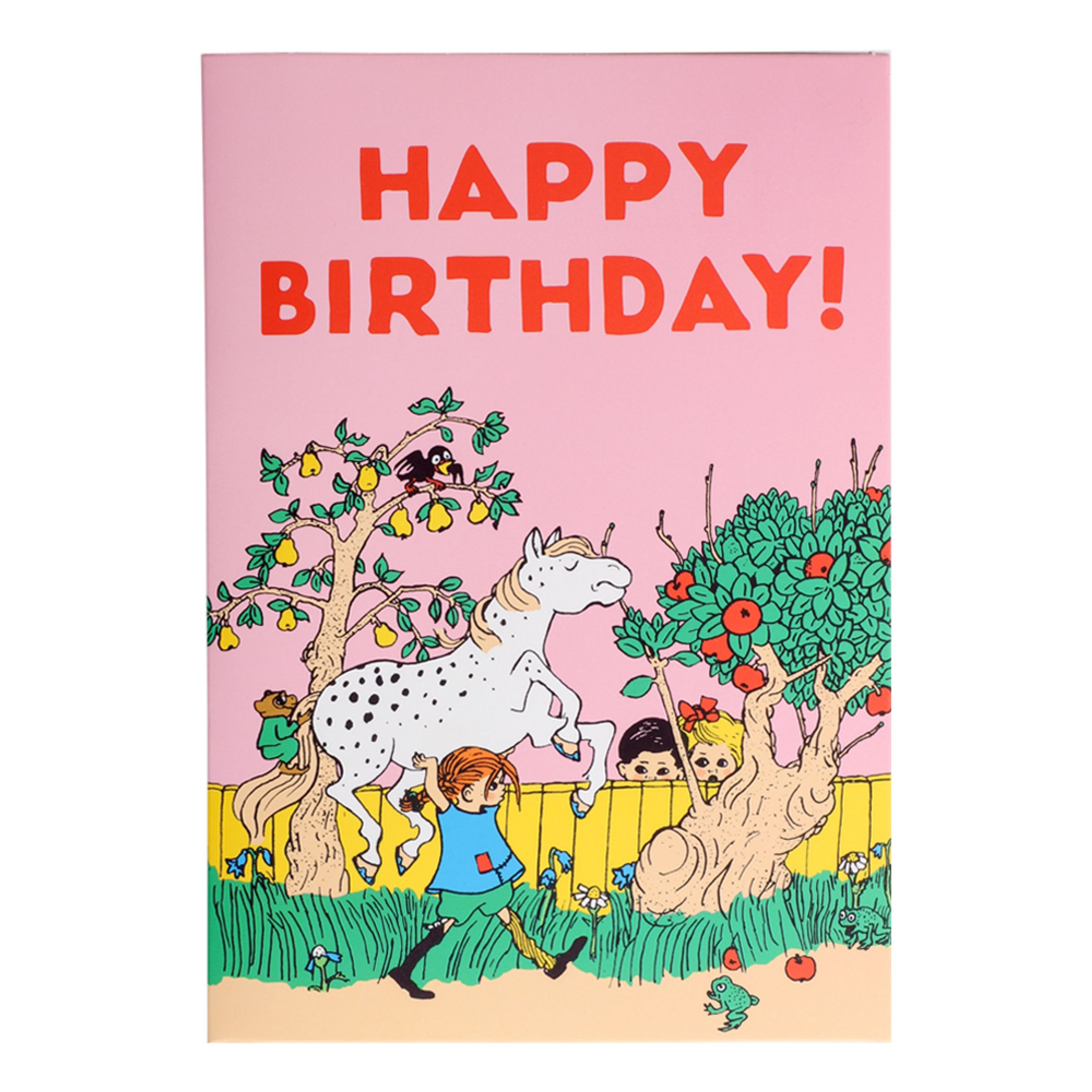 Gratulationskort Pippi Långstrump Happy Birthday | Hem - Festartiklar - Hälsningskort - Gratulationskort | Pryloteket