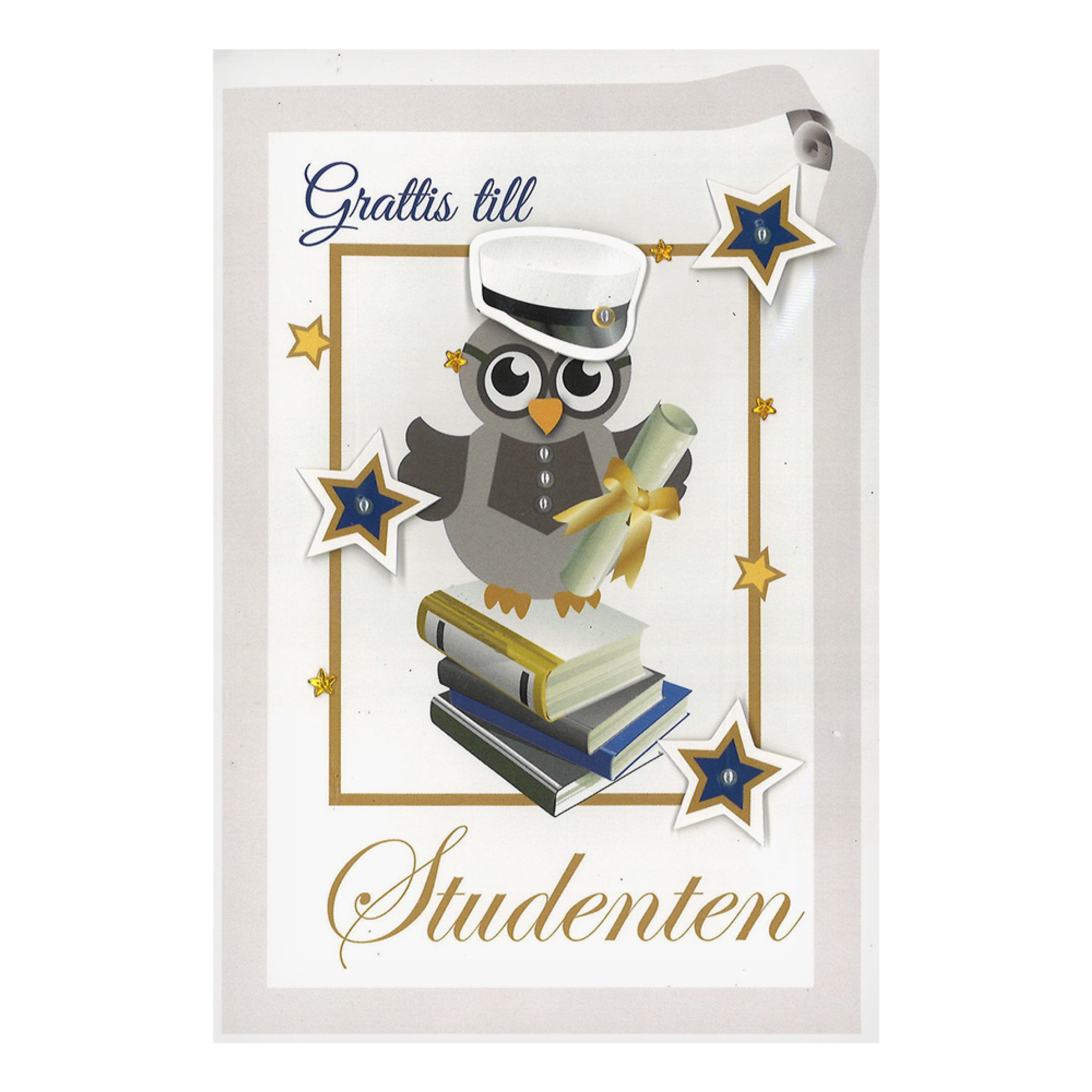 Kort Studenten Uggla | Hem - Teman - Högtider - Student - Studentkort & Examenskort | Maskeradspecialisten